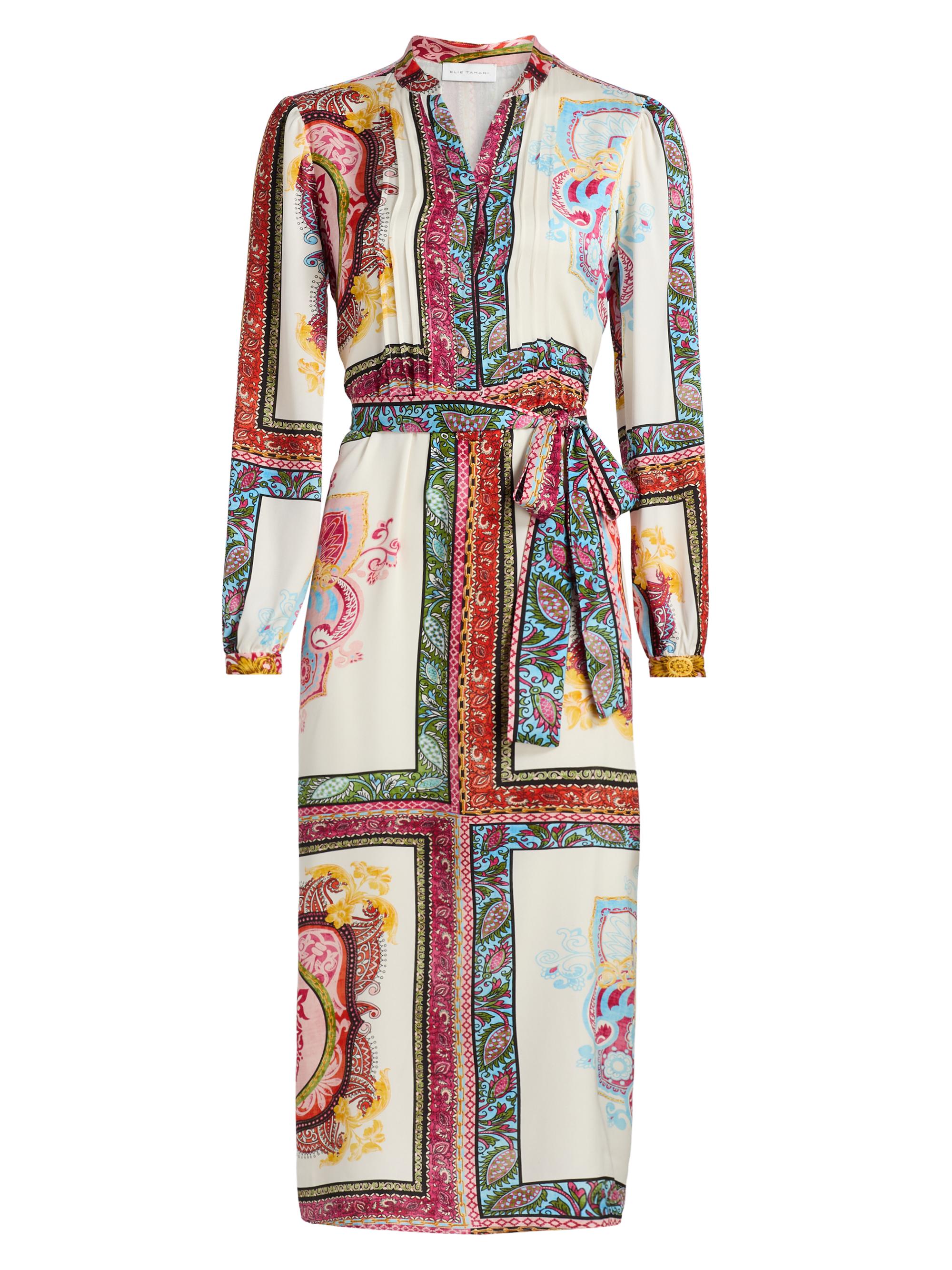 Elie Tahari Women's The Mila Kaleidoscope Midi-Dress - Kaleidoscope