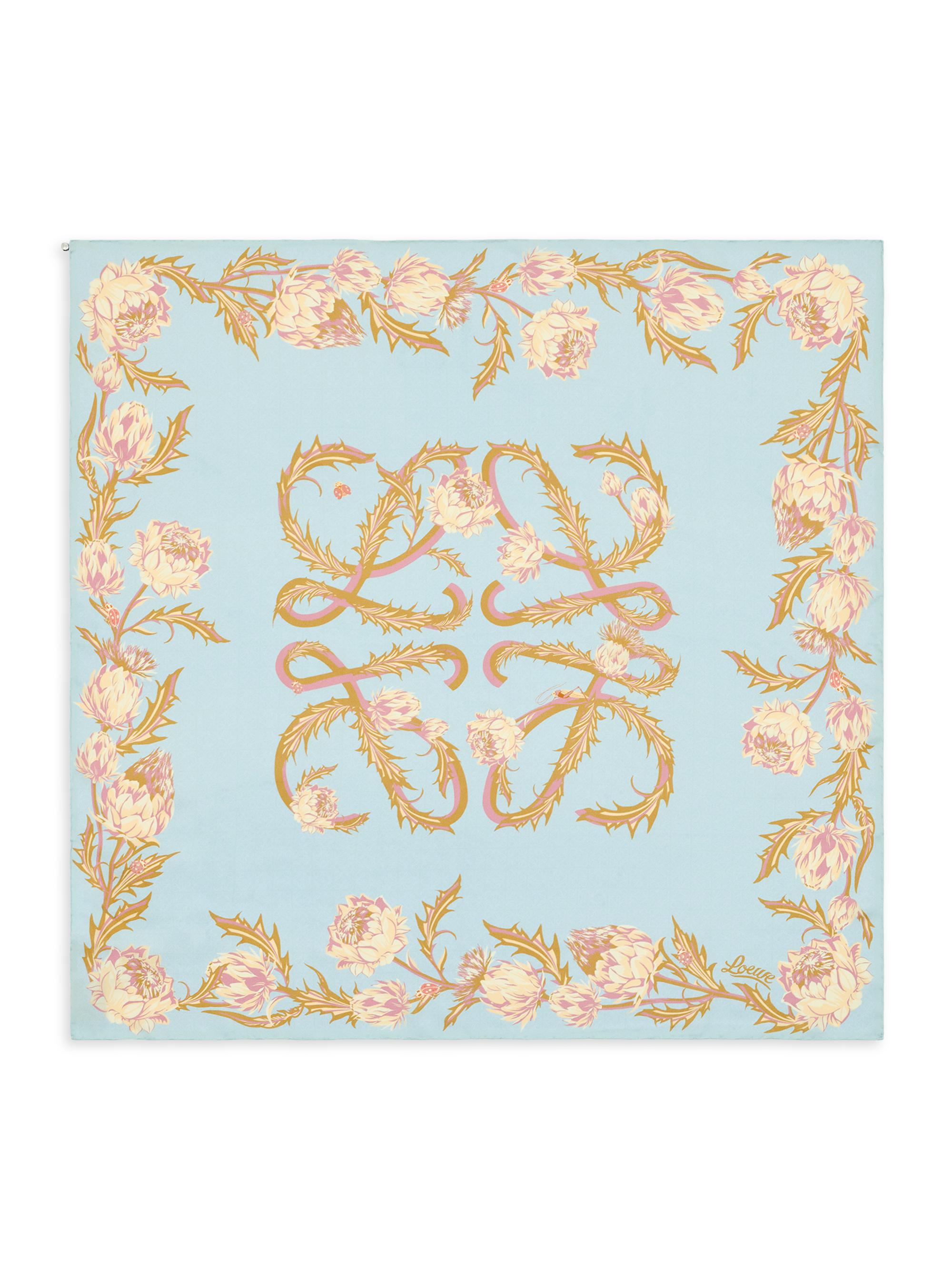 LOEWE Women's  x Paula's Ibiza Double Face Anagram Cotton Scarf - Light Blue Deep Blue - Women's Clothing