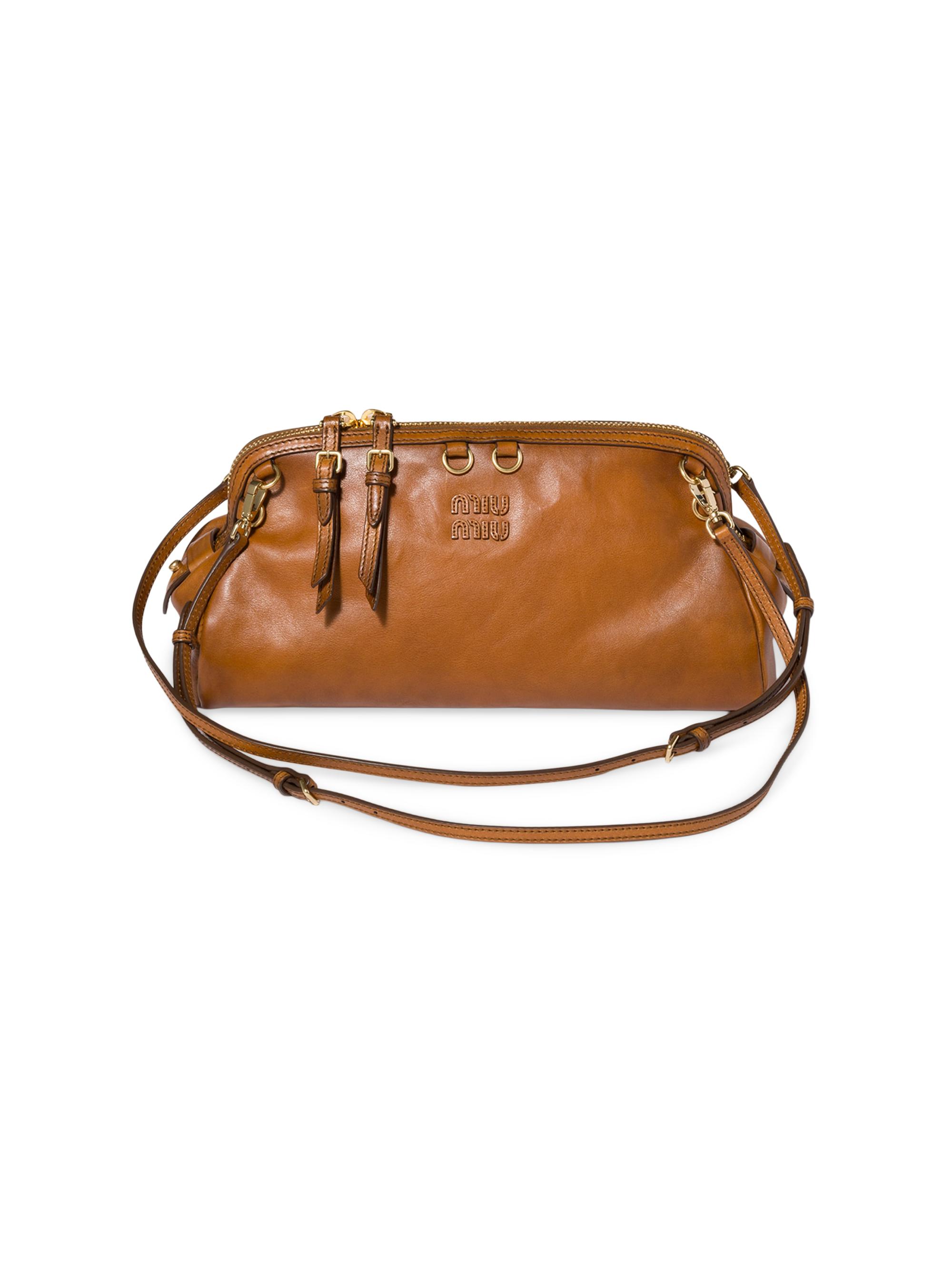 Miu Miu Women's Caprice Leather Shoulder Bag - Brown