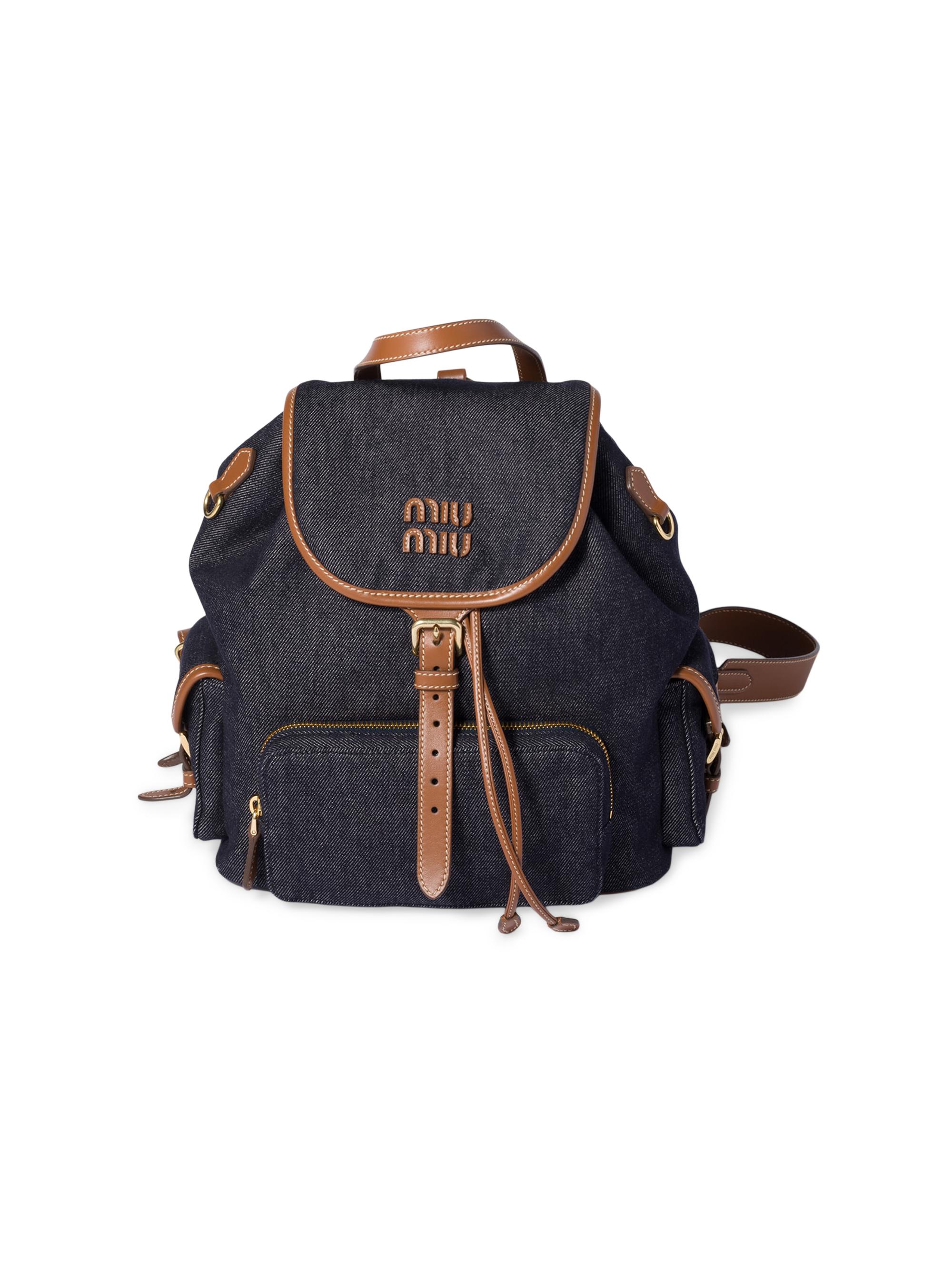 Miu Miu Women's Denim Backpack - Blue