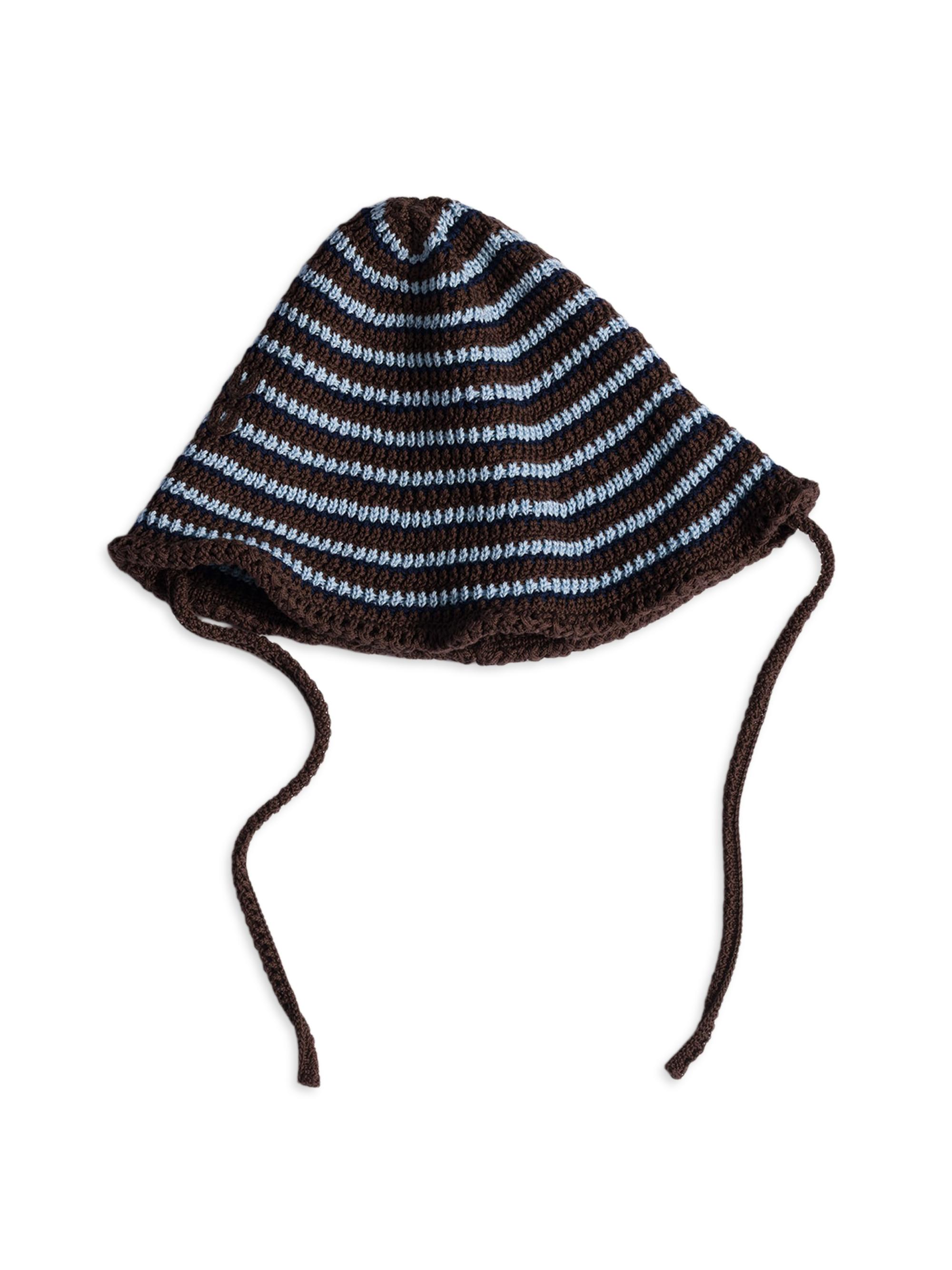 Miu Miu Women's Knitted Cotton Hat - Blue Brown - Women's Accessories