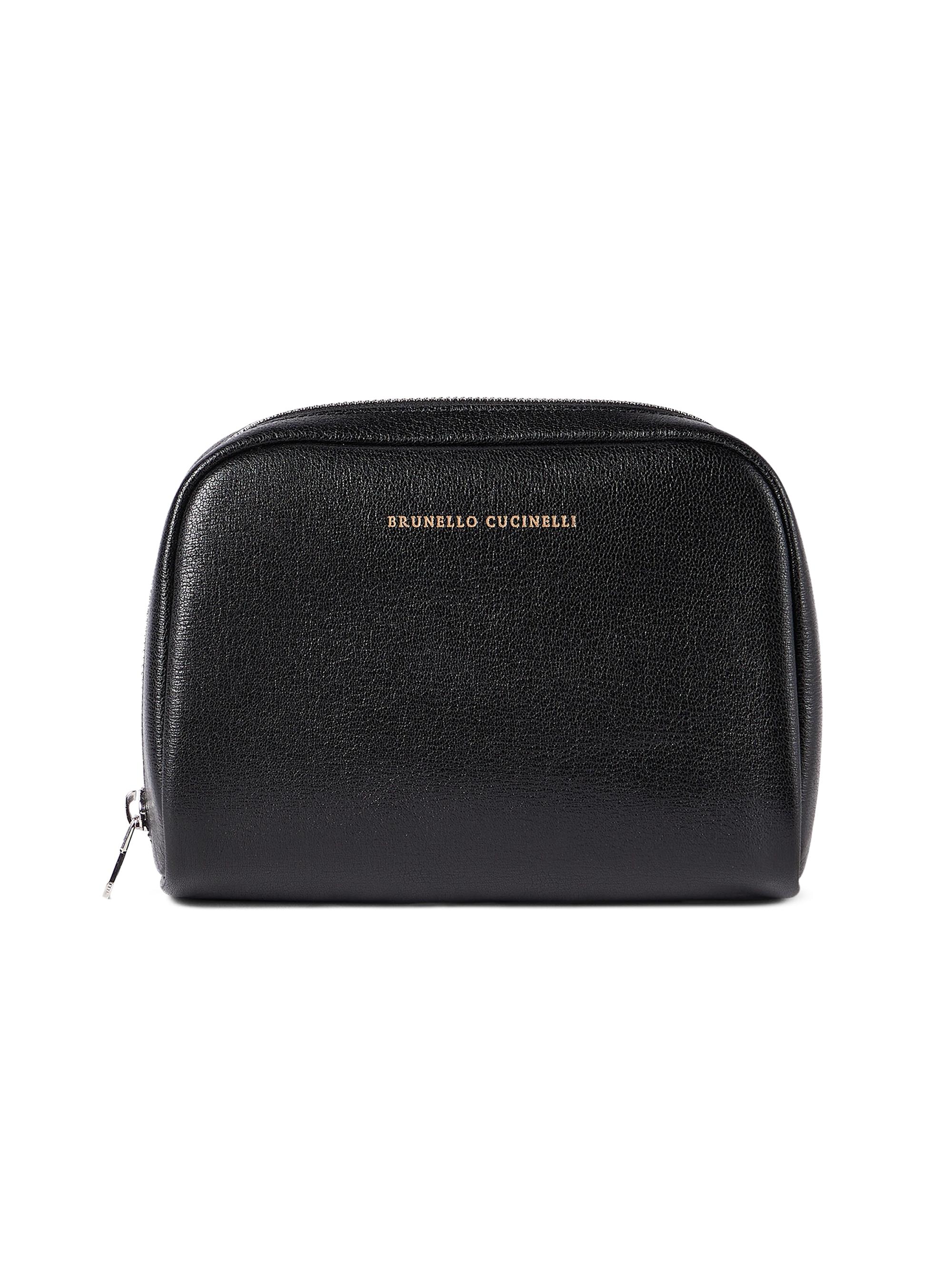Brunello Cucinelli Grained Leather Slim Beauty Case - Black