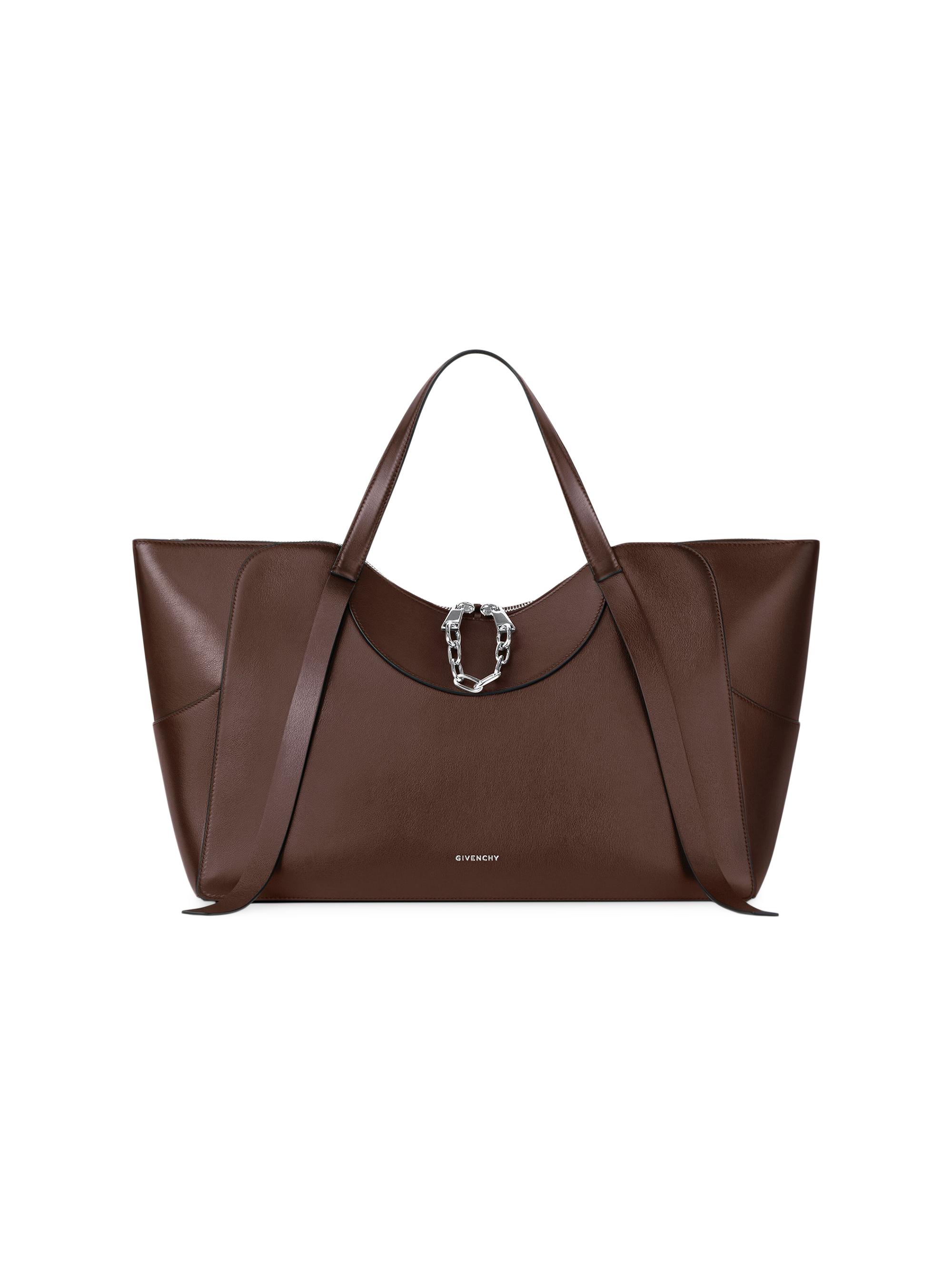Givenchy Women's The Snatch  Tote Bag in Grained Leather - Dark Brown