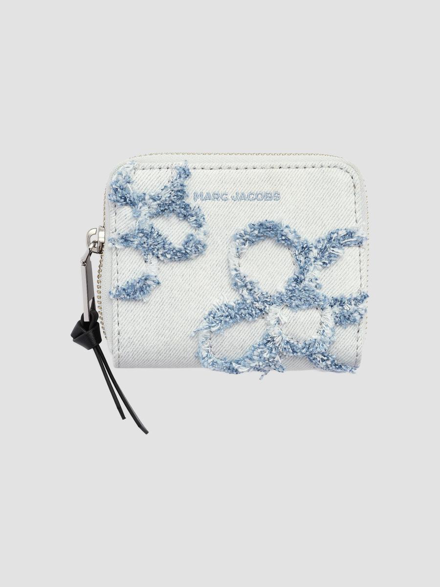 Marc Jacobs The Daisy Mini Distressed Denim Compact Wallet | Saks
