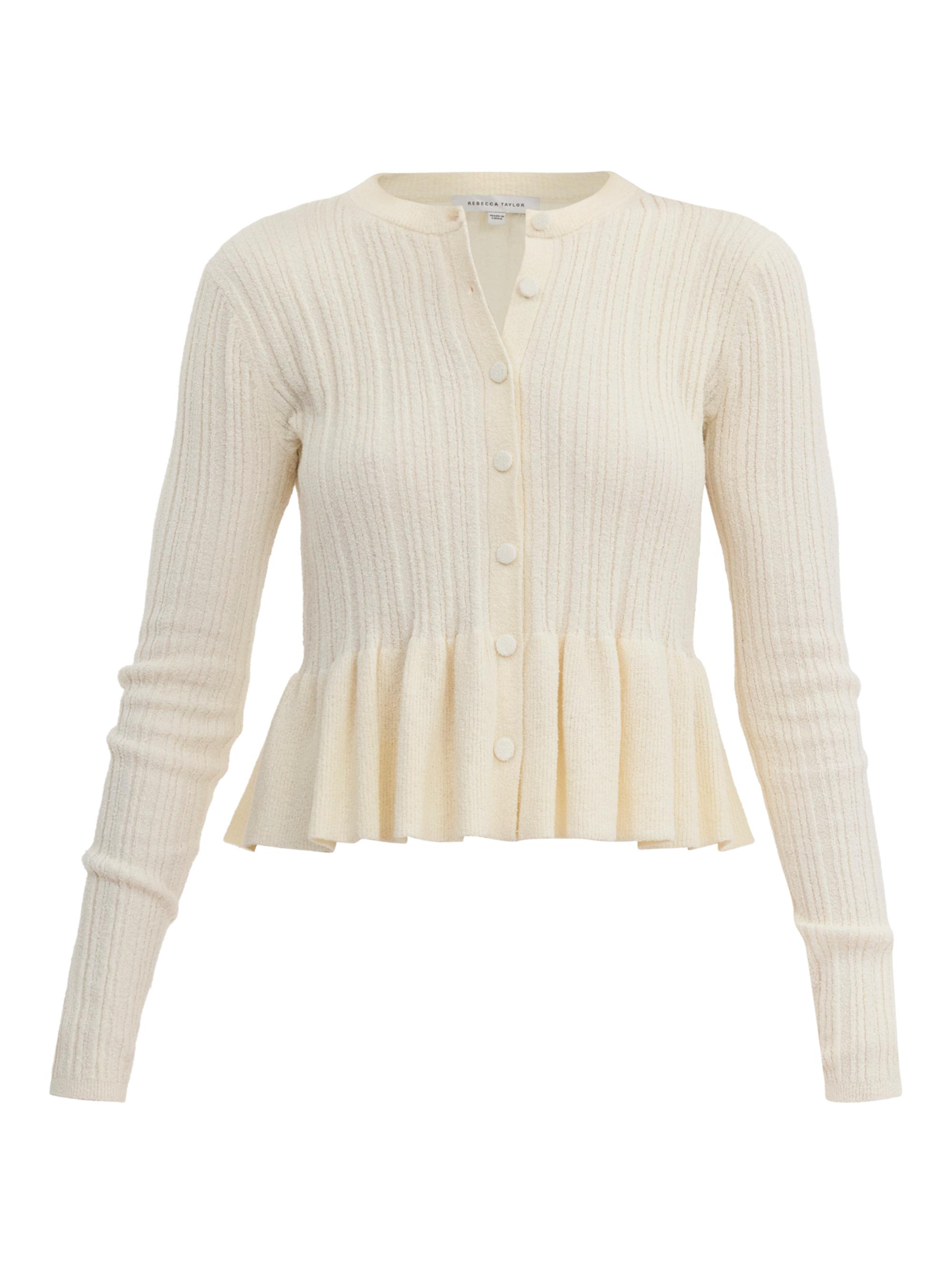 Rebecca Taylor Women's Bouclé Knit Cotton-Blend Cardigan -