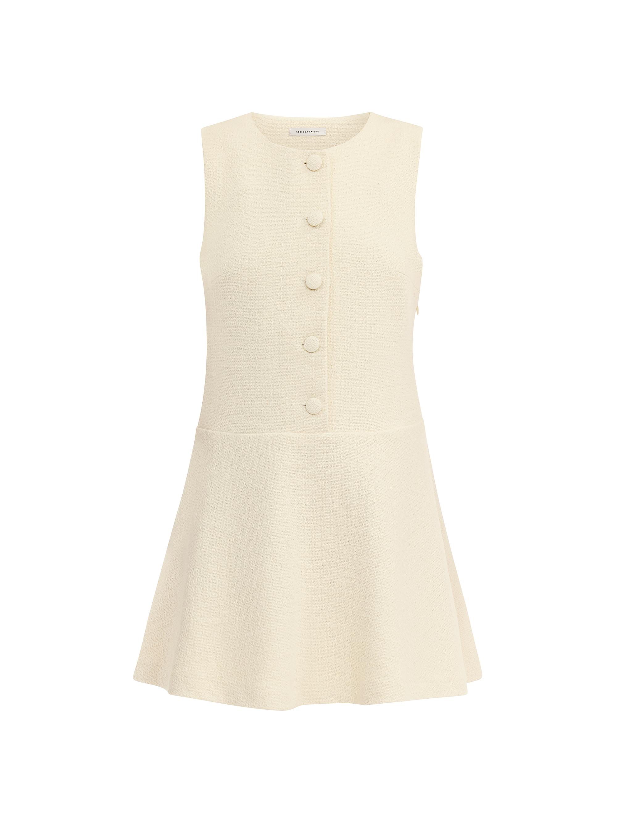 Rebecca Taylor Margot Cotton Tweed Drop Waist Minidress | Saks Fifth Avenue