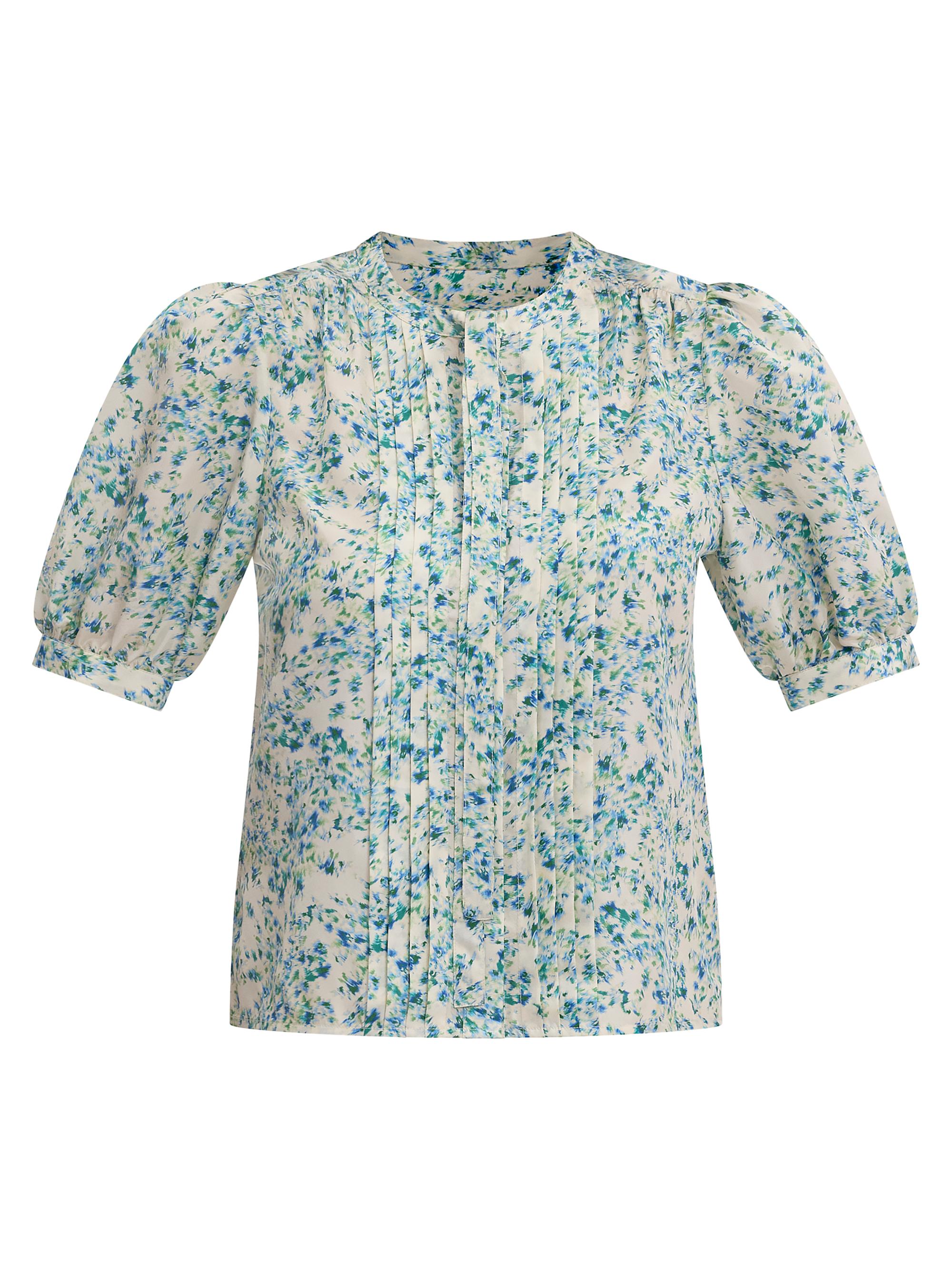 Rebecca Taylor Women's Bellamy Tieneck Floral Silk Blouse - Cream Multi