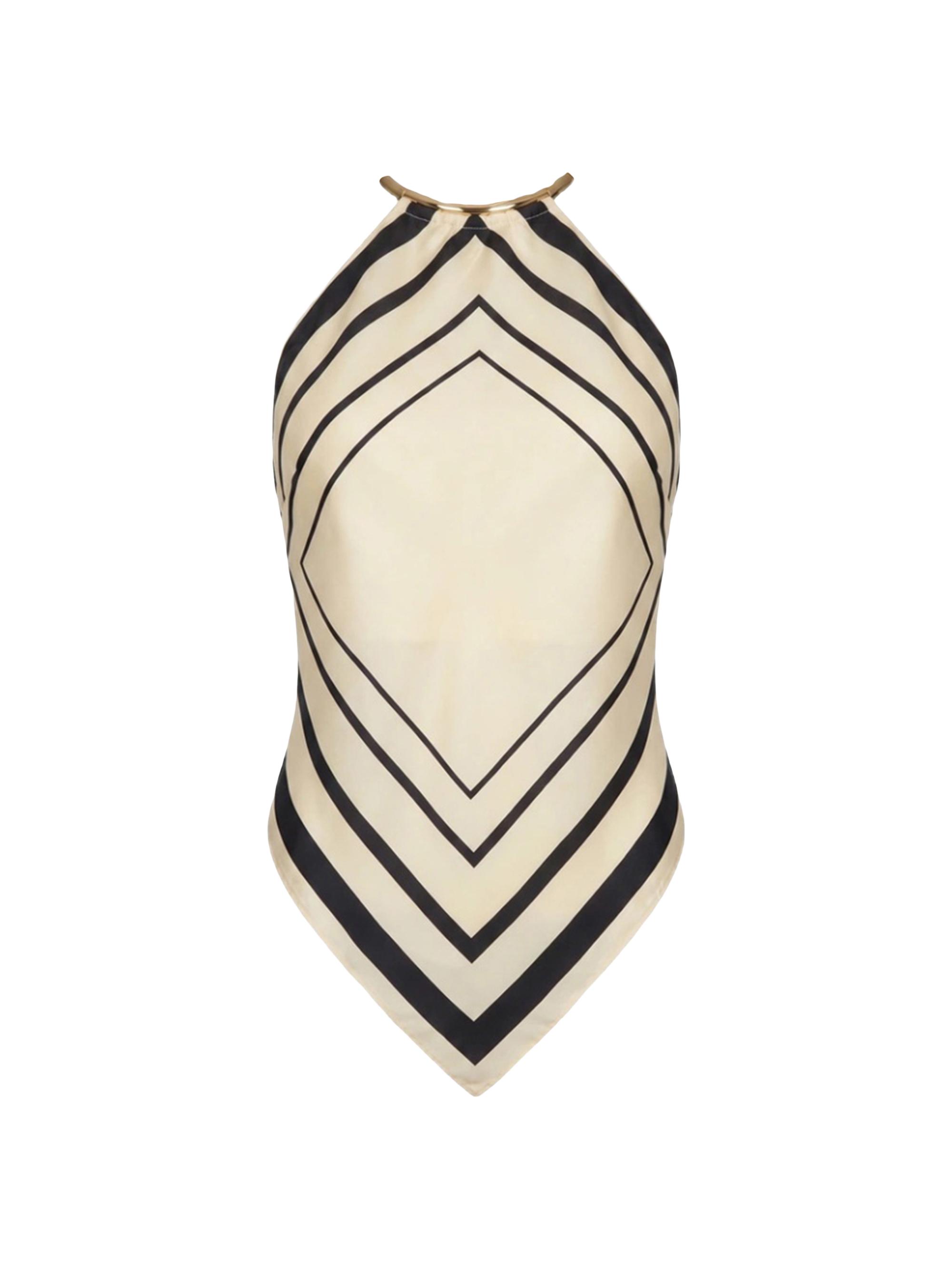 Nicholas the Label Women's Skye Halter Scarf Top -  Black Scarf