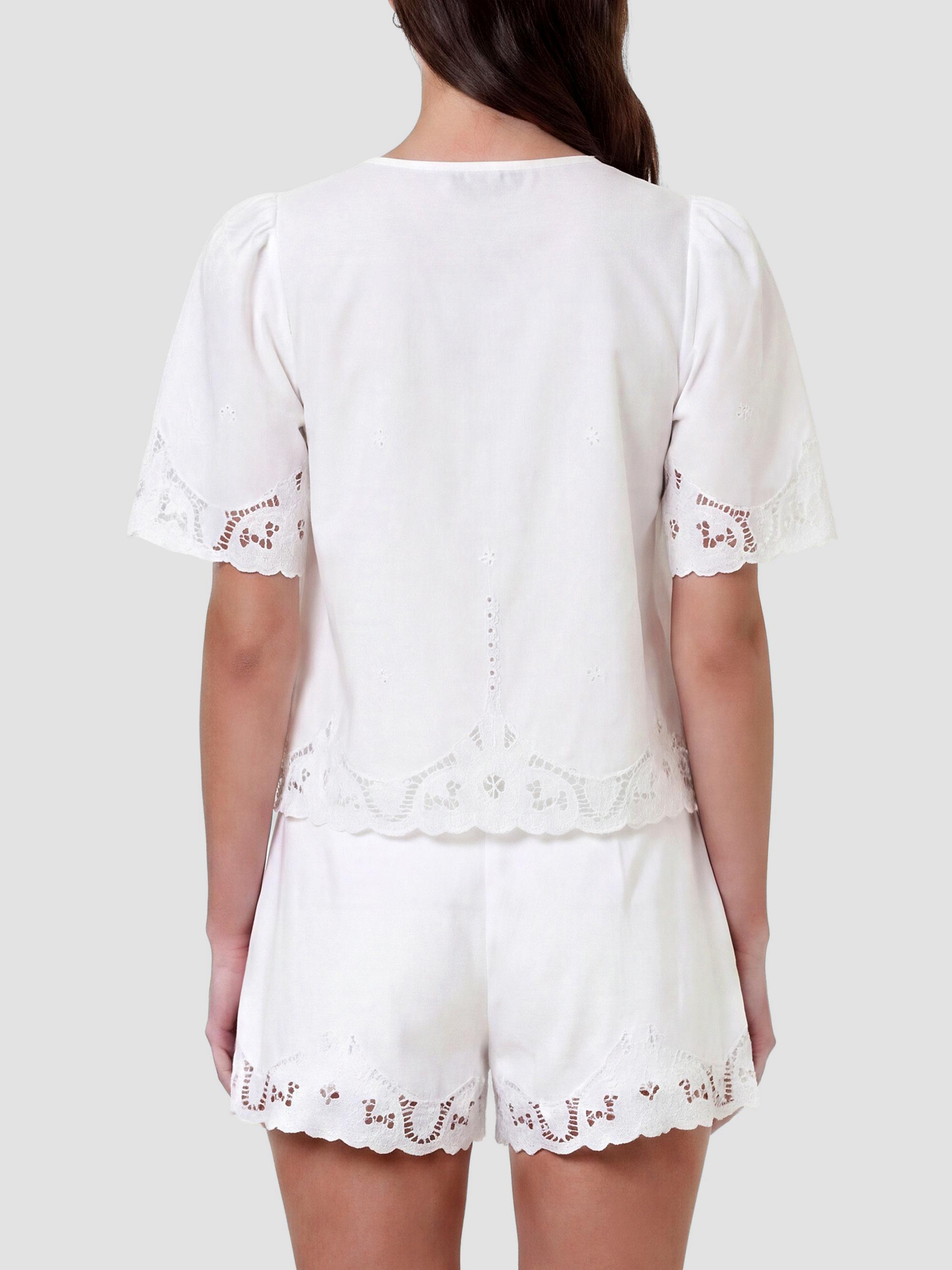 Nicholas the Label Women's Isabel Embroidered Tie-Front Cotton Top - | Thumbnail 5