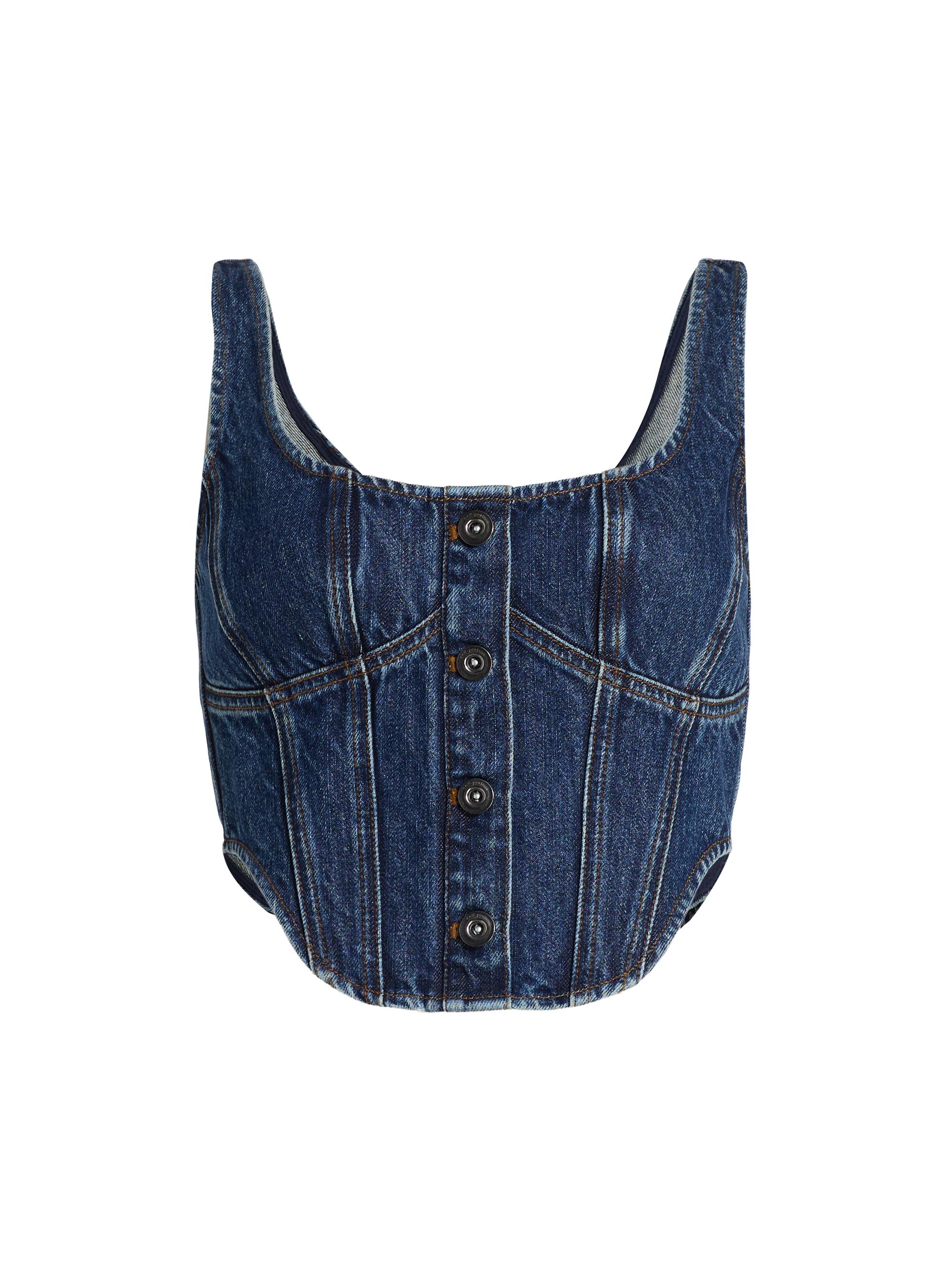 Women's Denim Corset Top - Blue - Size 0