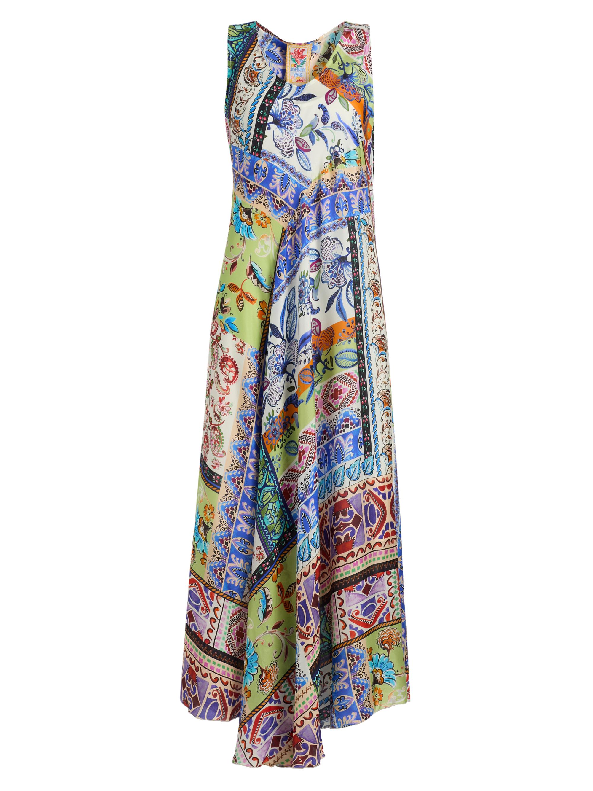 Johnny Was Women's Armeria Bias-Cut Printed Silk Maxi Dress - Armeria Scarf