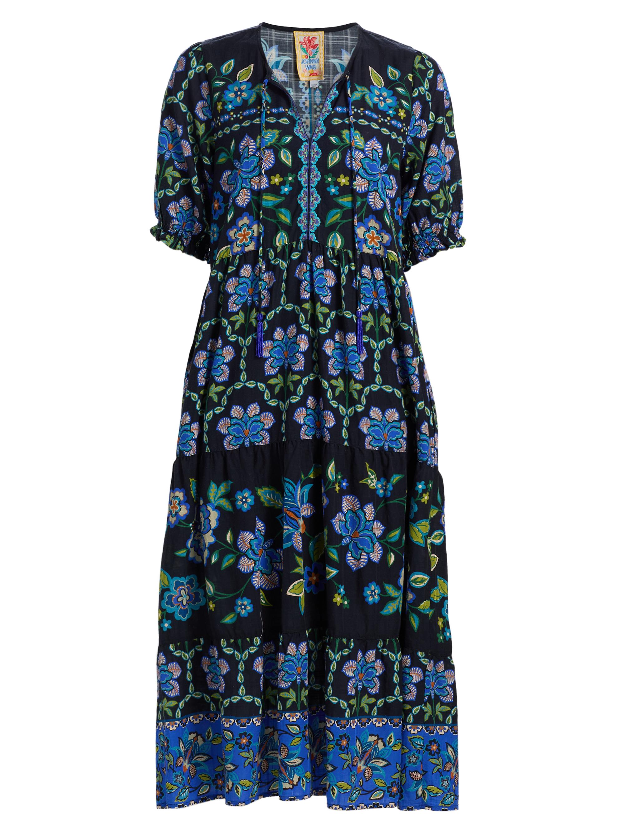 Johnny Was Women's Delmira Floral Cotton-Blend Midi-Dress - Delmira