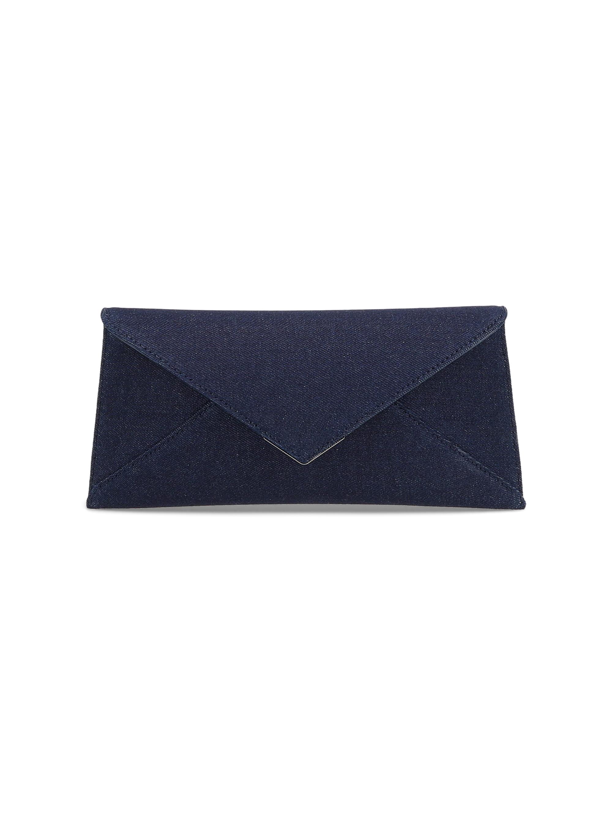 Tyler Ellis Women's Lee Lineage Denim Clutch with Gunmetal Hardware - Dark Blue
