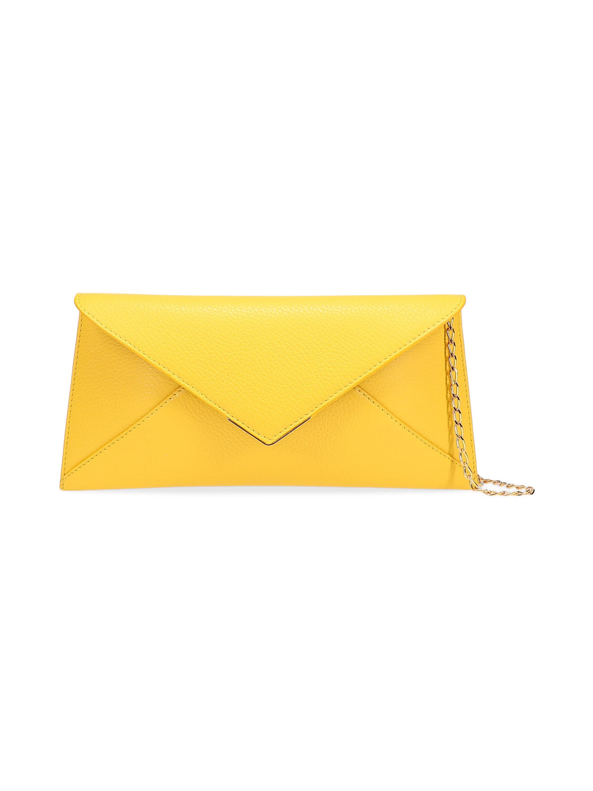 Tyler Ellis Women's Lee Lineage Pebbled Leather Clutch with Gold Hardware - Sunflower