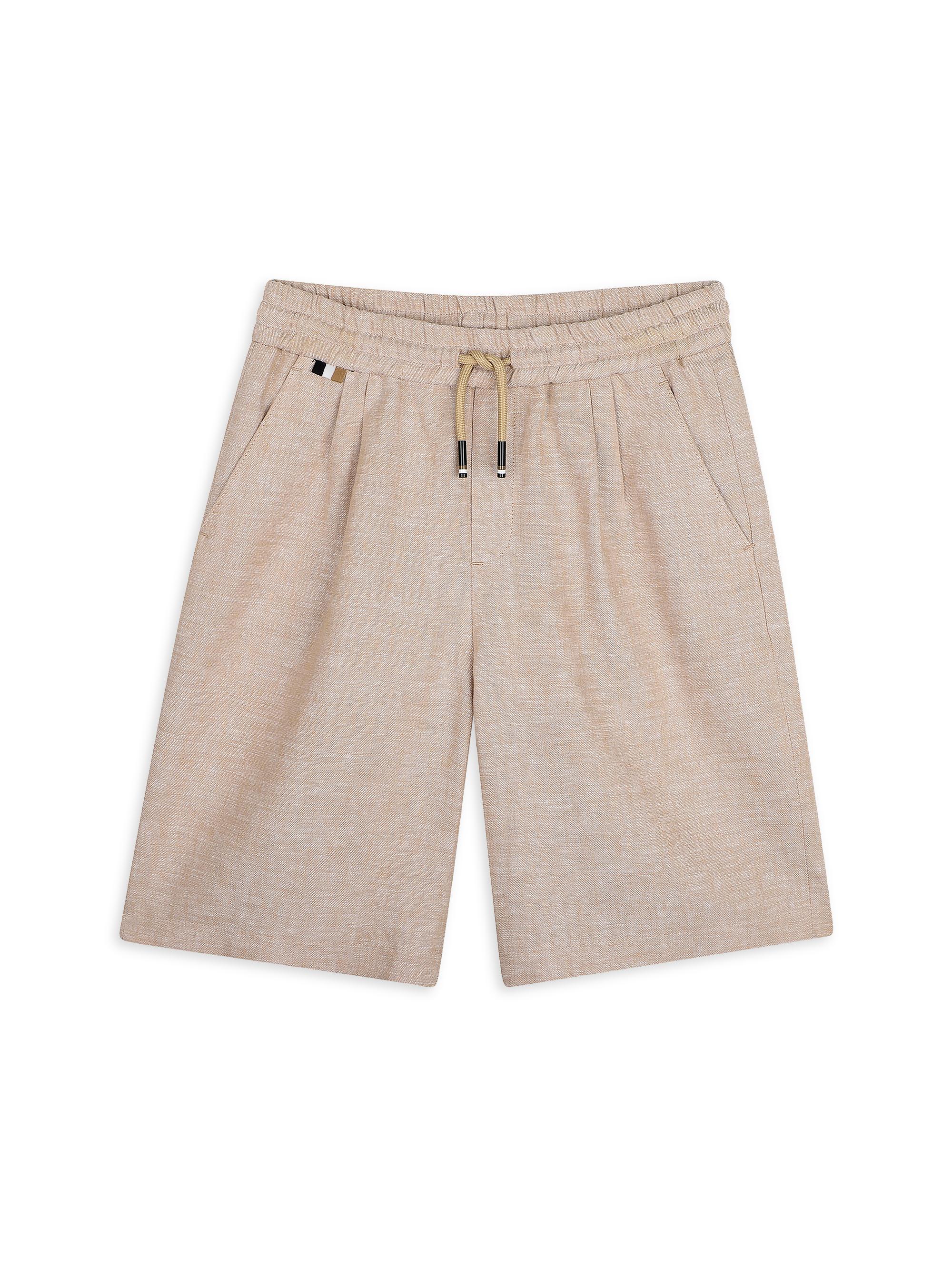 BOSS Little Boy's & Boy's Linen-Blend Shorts - Stone