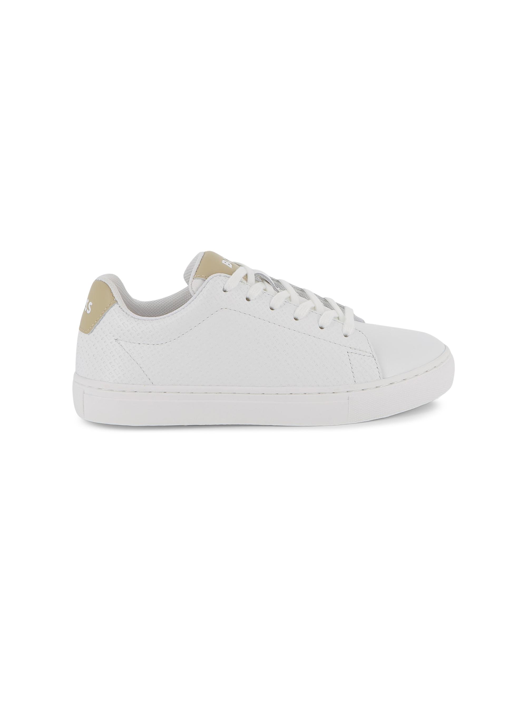 BOSS Little Boy's & Boy's Leather Low-Top Sneakers - White 5 (Child)