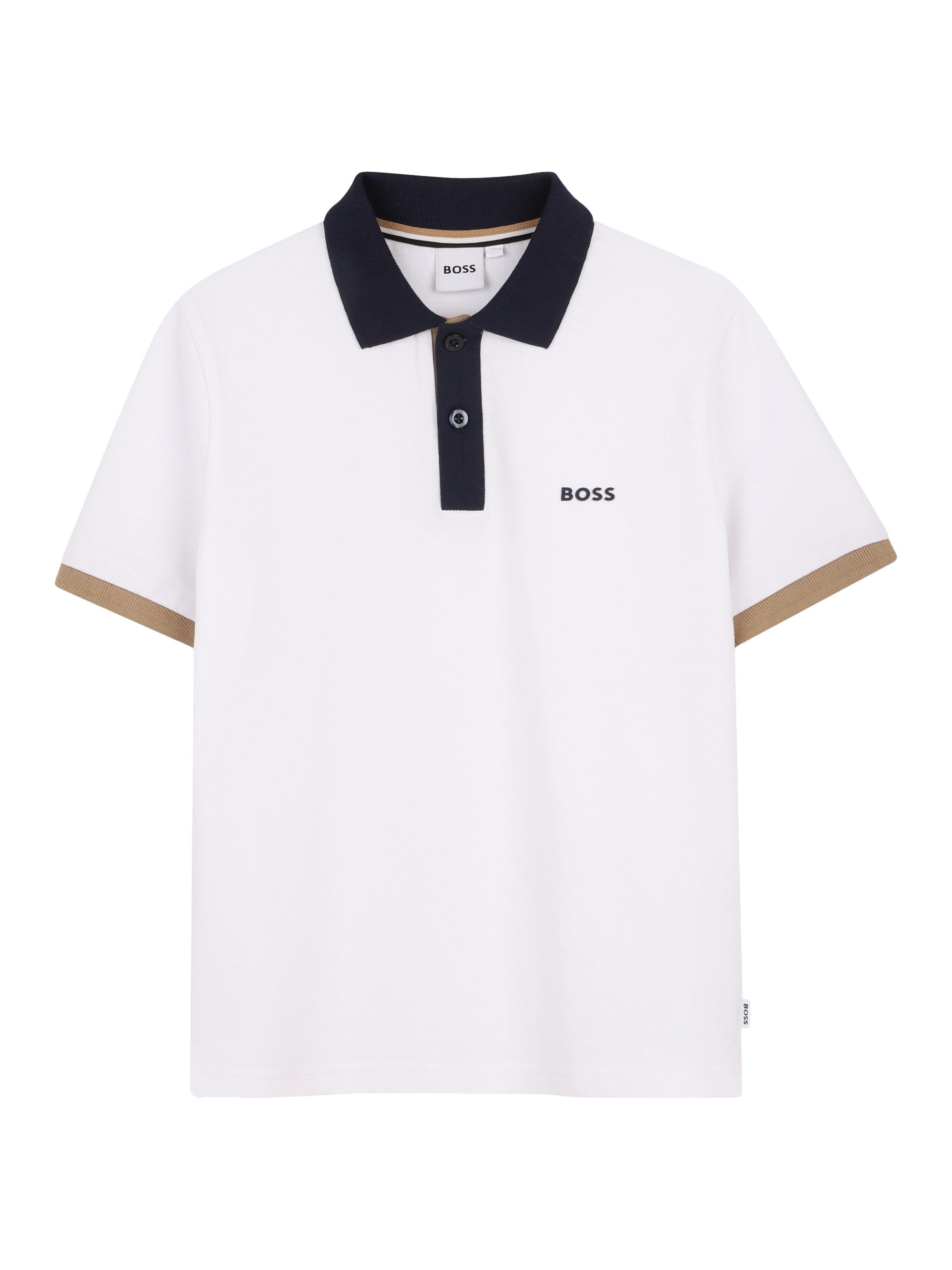 BOSS Little Boy's & Boy's Stretch-Cotton Polo Shirt - White