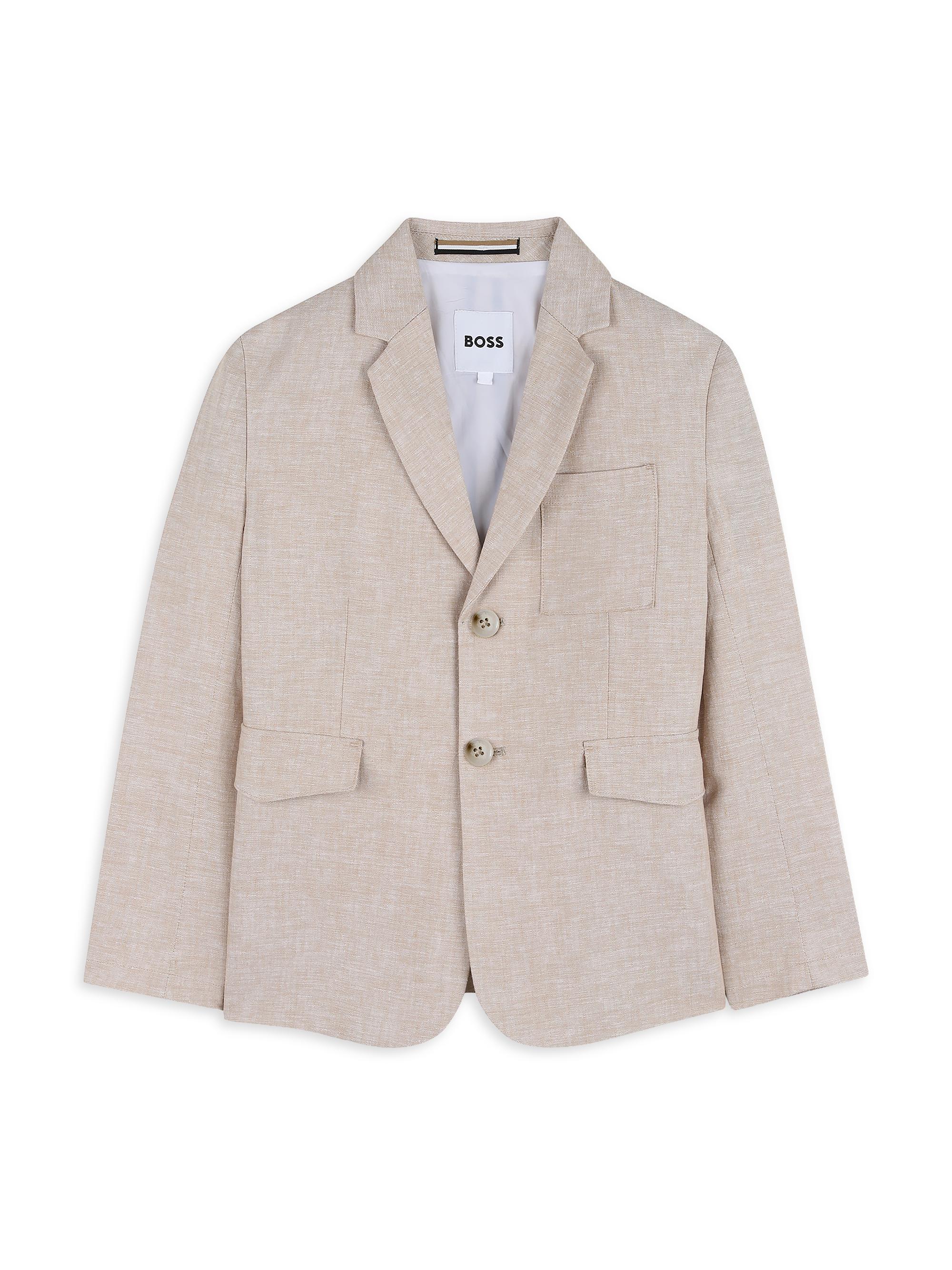BOSS Little Boy's & Boy's Ceremony Linen-Blend Jacket - Stone
