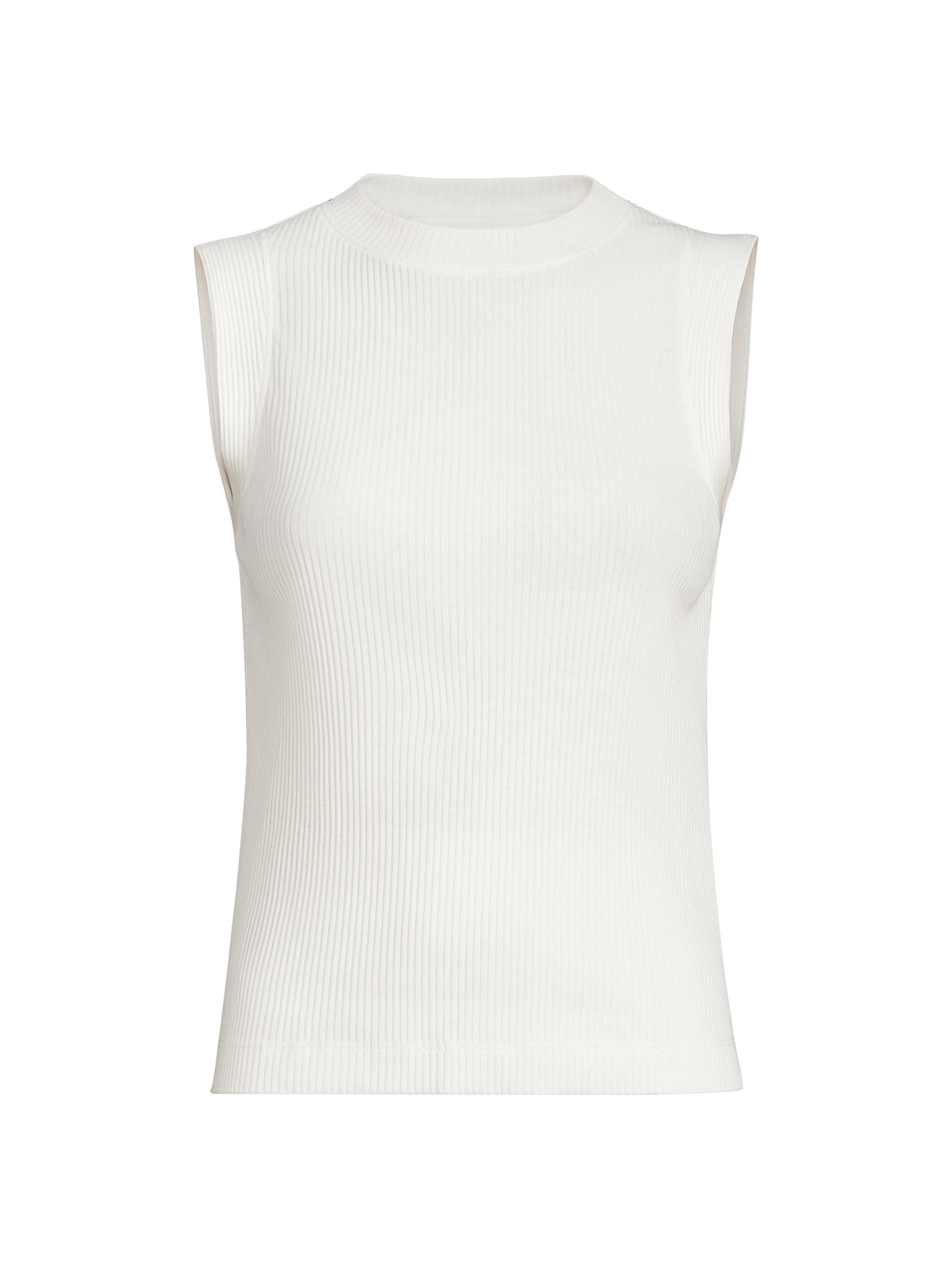Brunello Cucinelli Women's Cotton Ribbed Jersey Top with Monili -