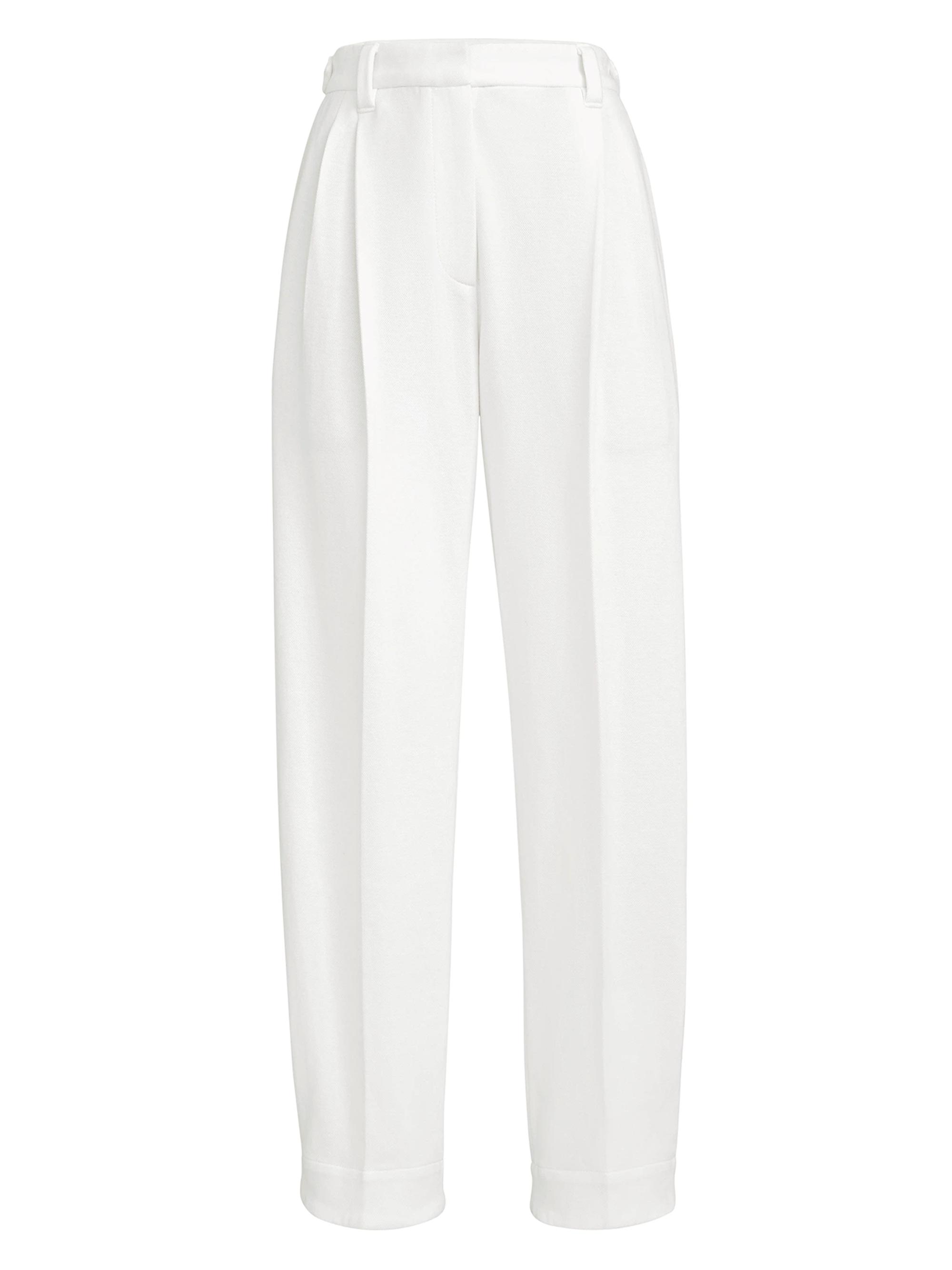 Brunello Cucinelli Women's Techno Cotton Piqué Sartorial Baggy Trousers - White