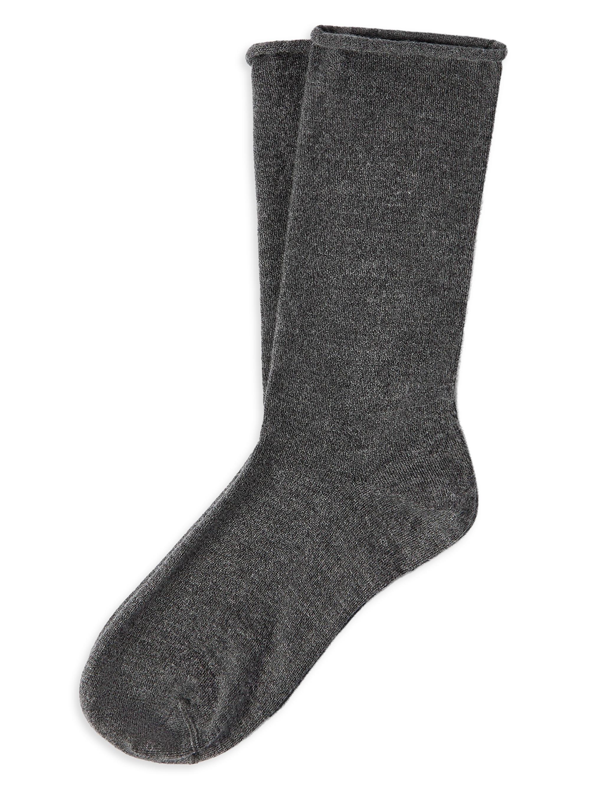 Brunello Cucinelli Women's Stretch Cashmere Knit Socks - Anthracite