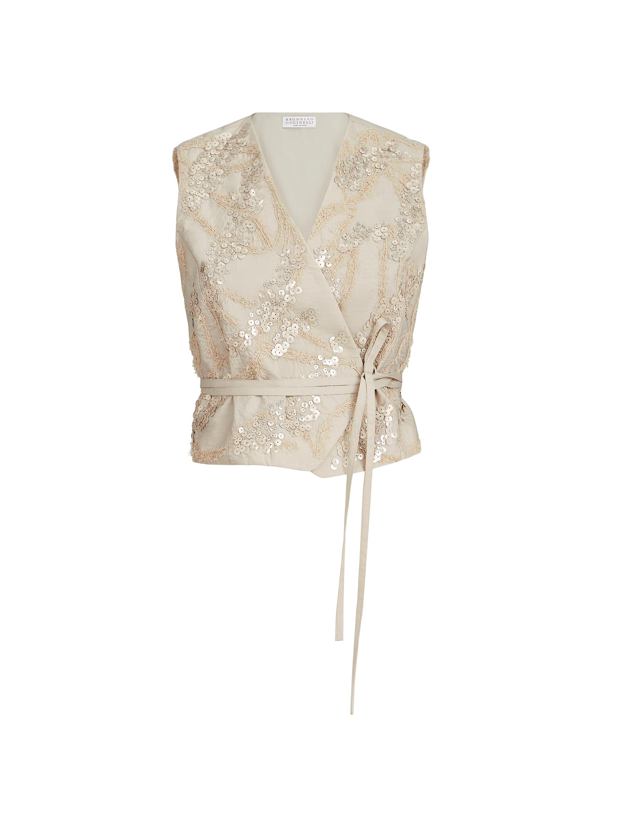 Brunello Cucinelli Women's Techno Cotton Poplin Vest - Beige