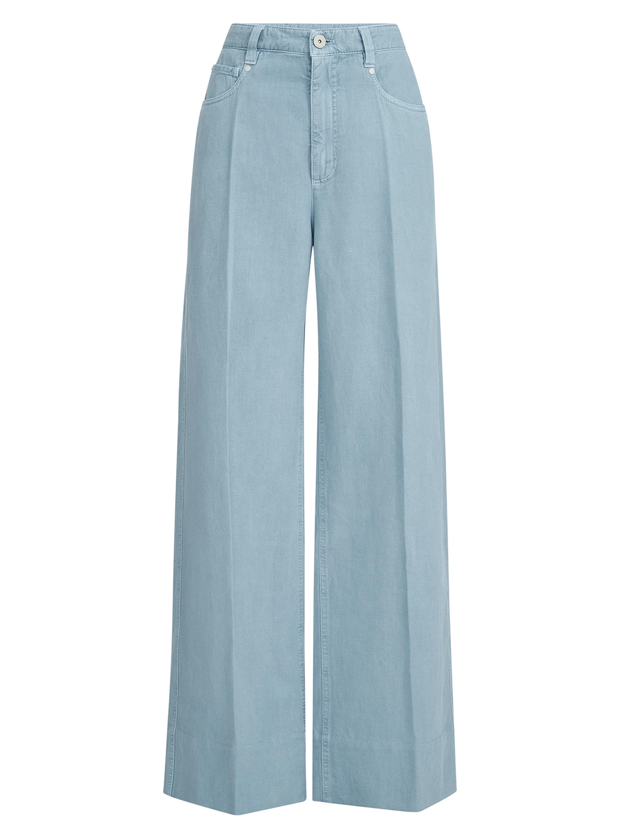 Brunello Cucinelli Women's Garment Dyed Cotton and Linen Cover Loose Jeans - Denim