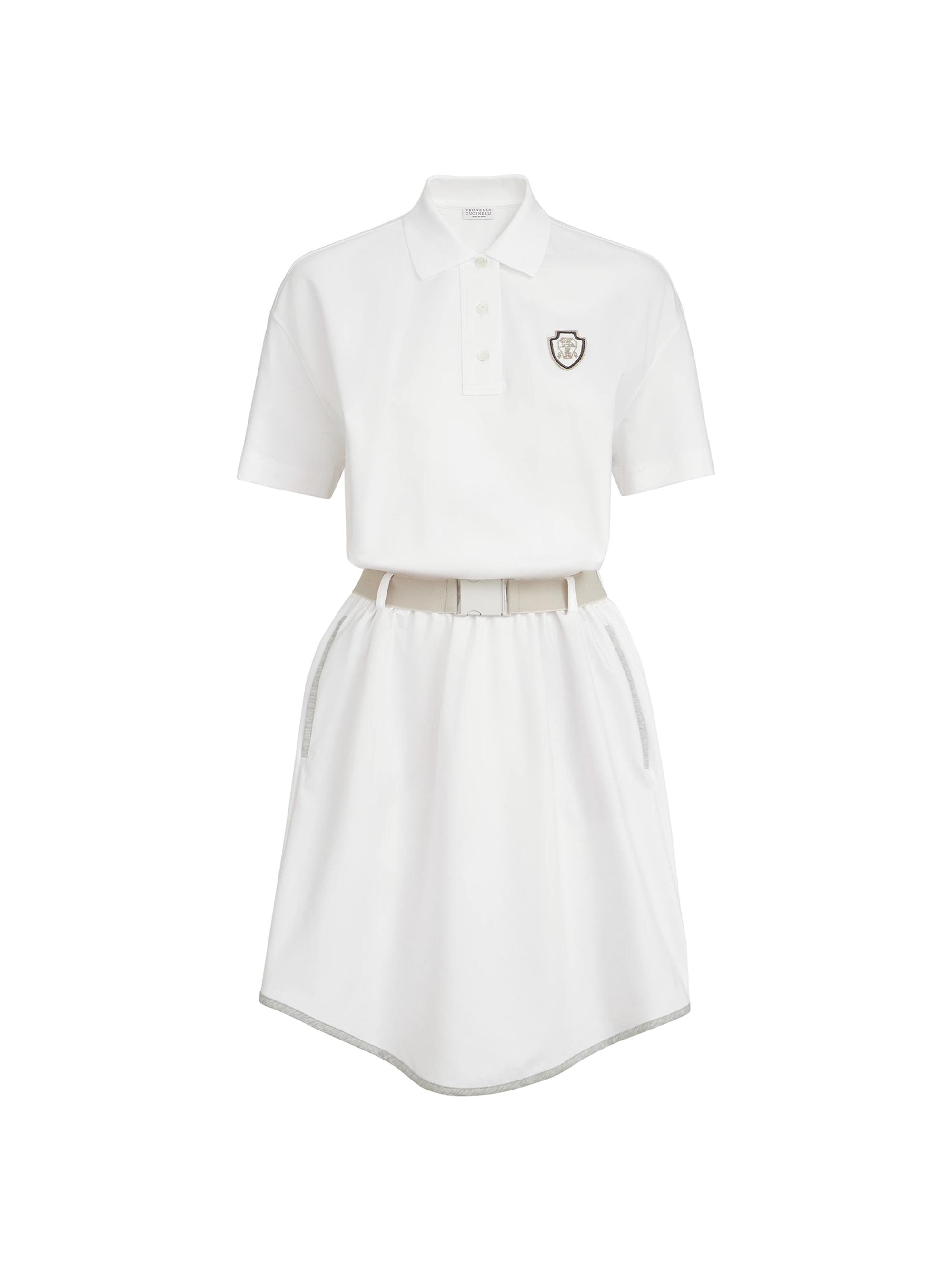Brunello Cucinelli Women's Couture Interlock Mini Dress with Logo - White
