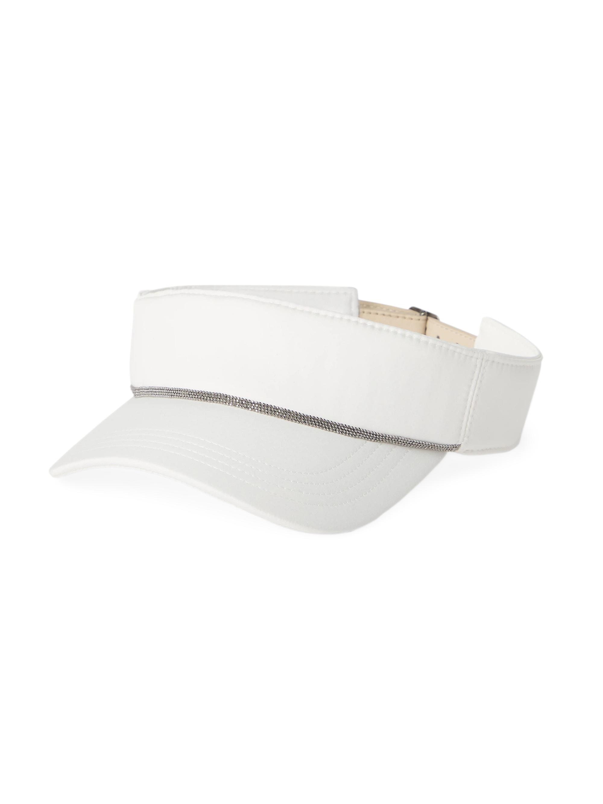 Brunello Cucinelli Women's Nylon Visor with Shiny Band - White