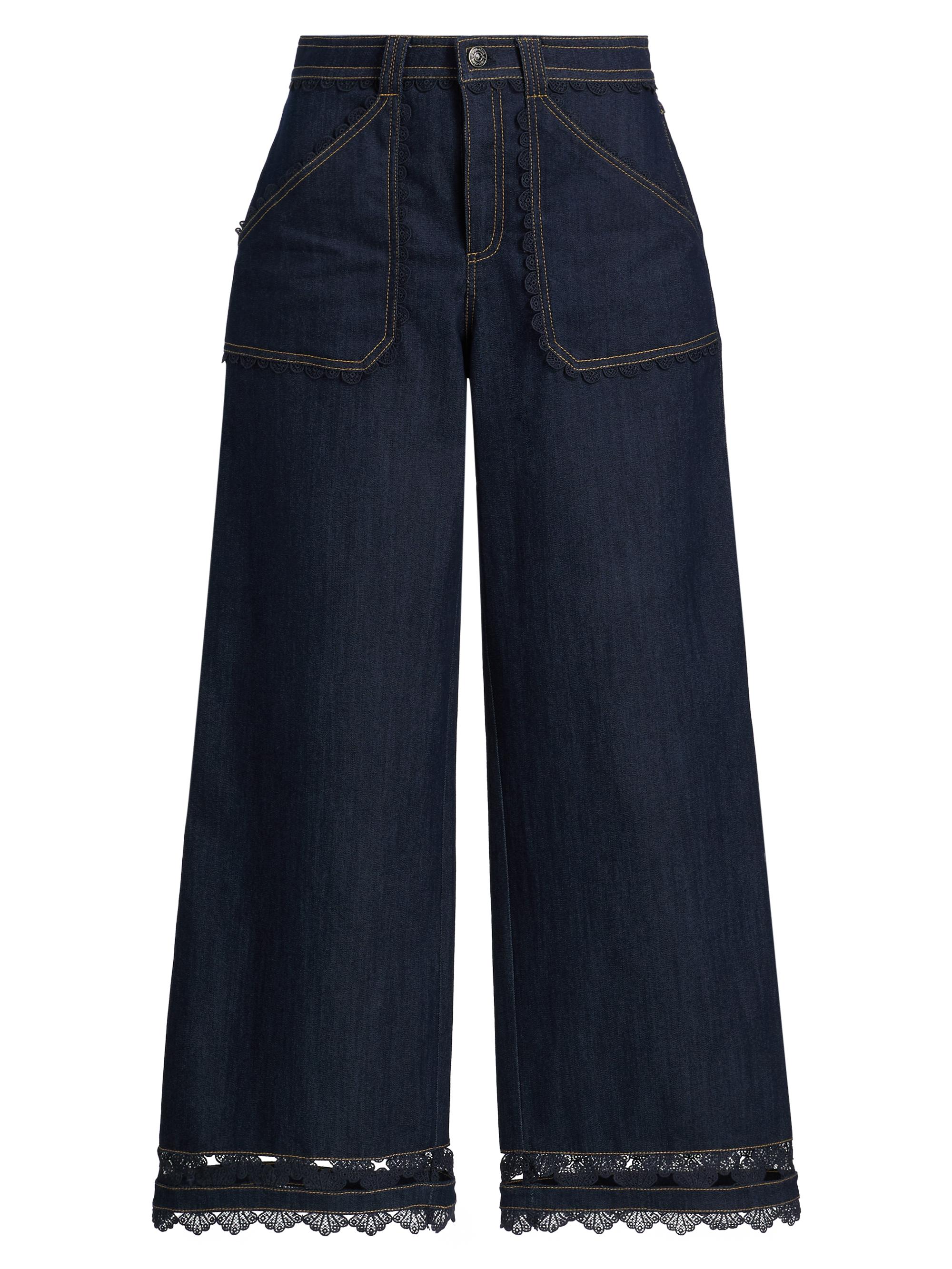 Cinq à Sept Women's Benji Guipure Lace Jeans - Indigo