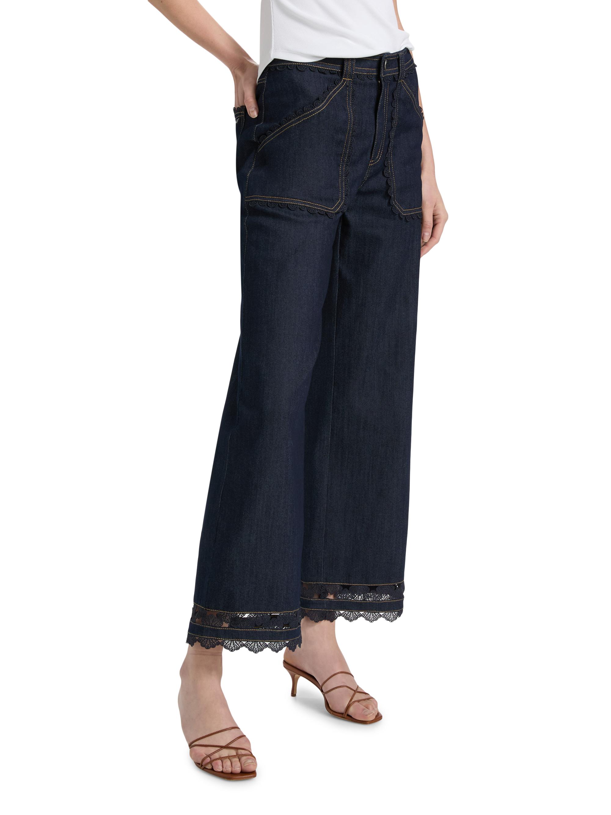 Cinq à Sept Women's Benji Guipure Lace Jeans - Indigo | Thumbnail 4