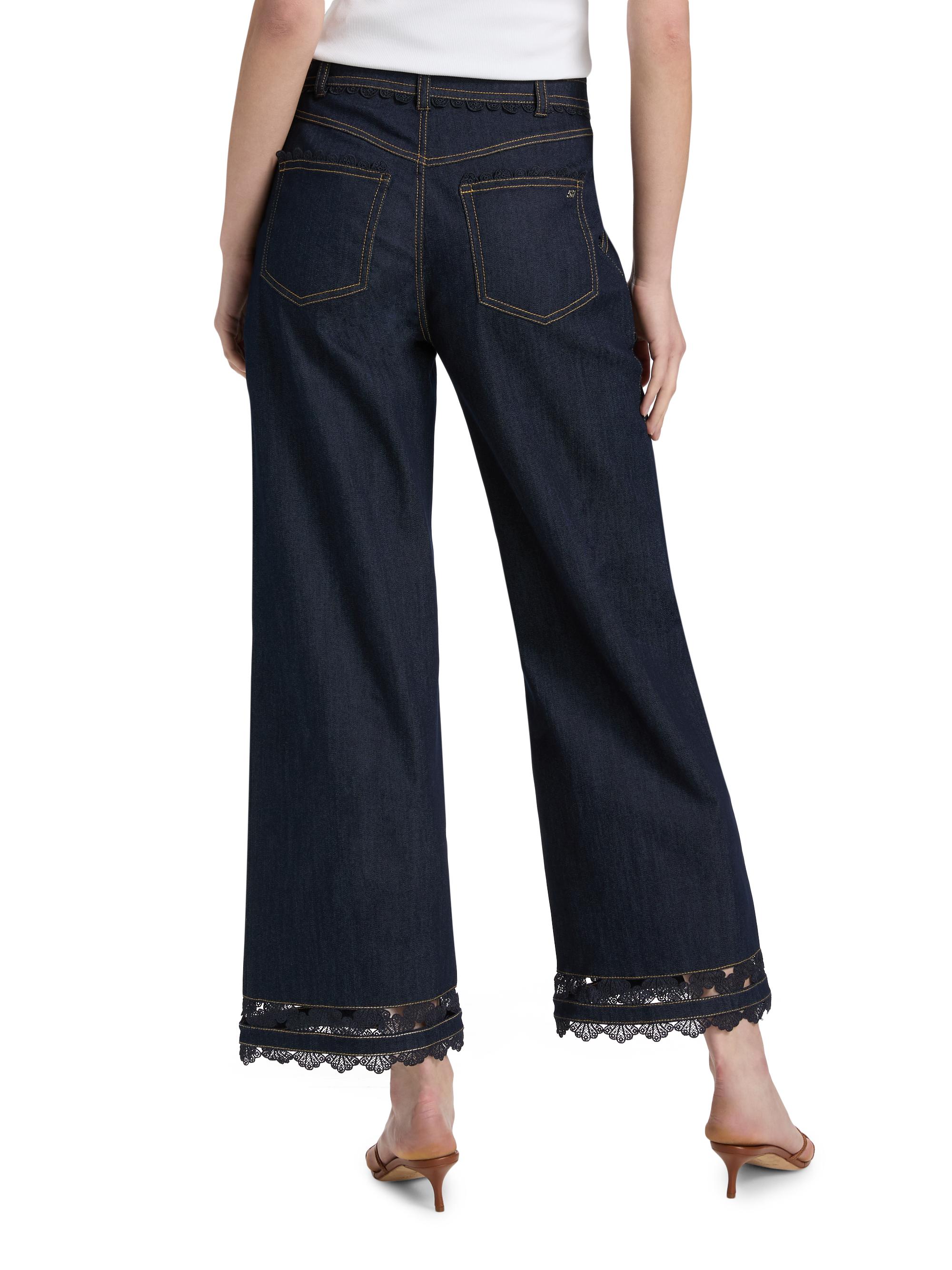 Cinq à Sept Women's Benji Guipure Lace Jeans - Indigo | Thumbnail 5