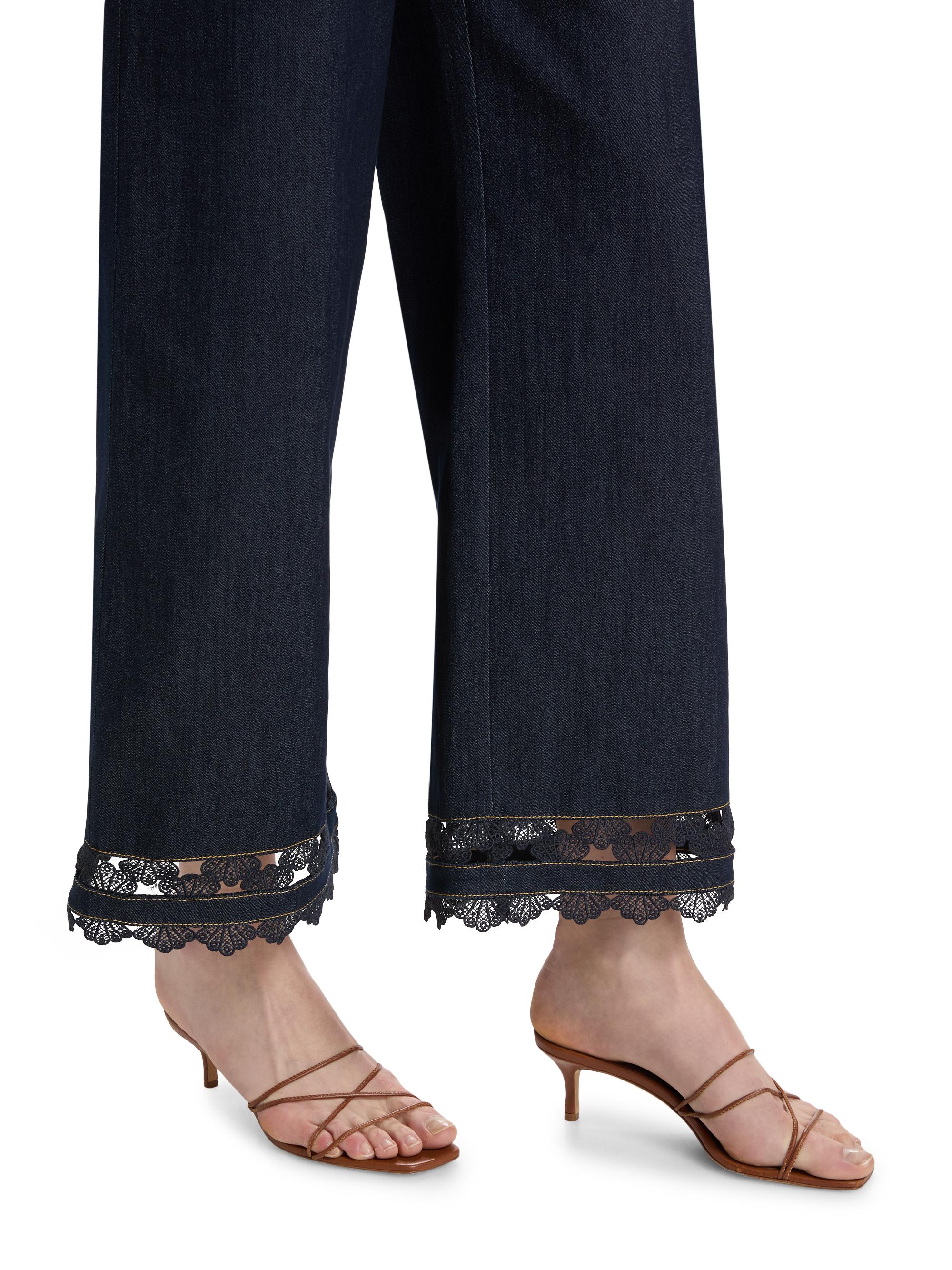 Cinq à Sept Women's Benji Guipure Lace Jeans - Indigo | Thumbnail 6