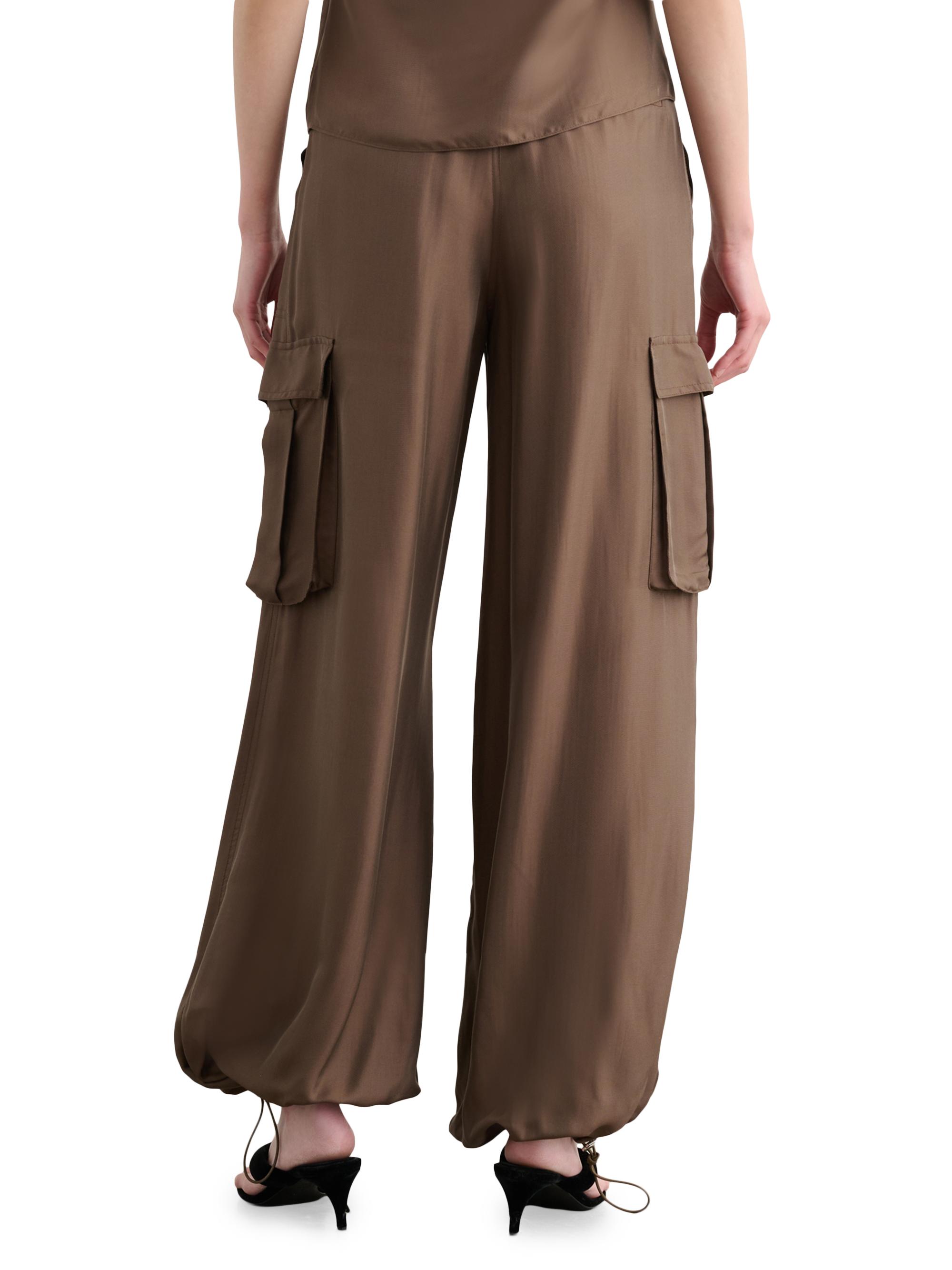 Toccin Women's James Wide-Leg Cargo Pants - Coffee | Thumbnail 5