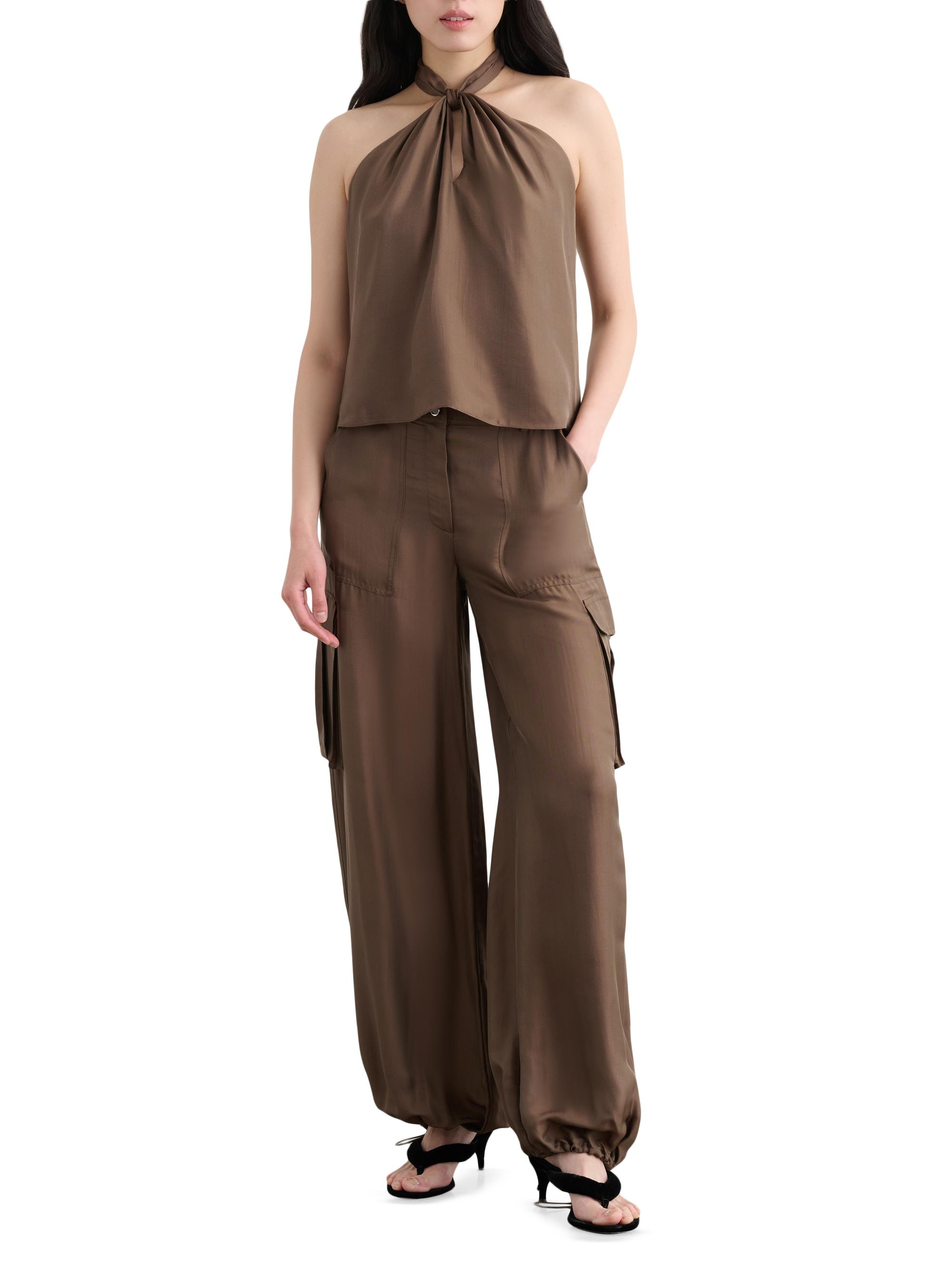 Toccin Women's James Wide-Leg Cargo Pants - Coffee | Thumbnail 2