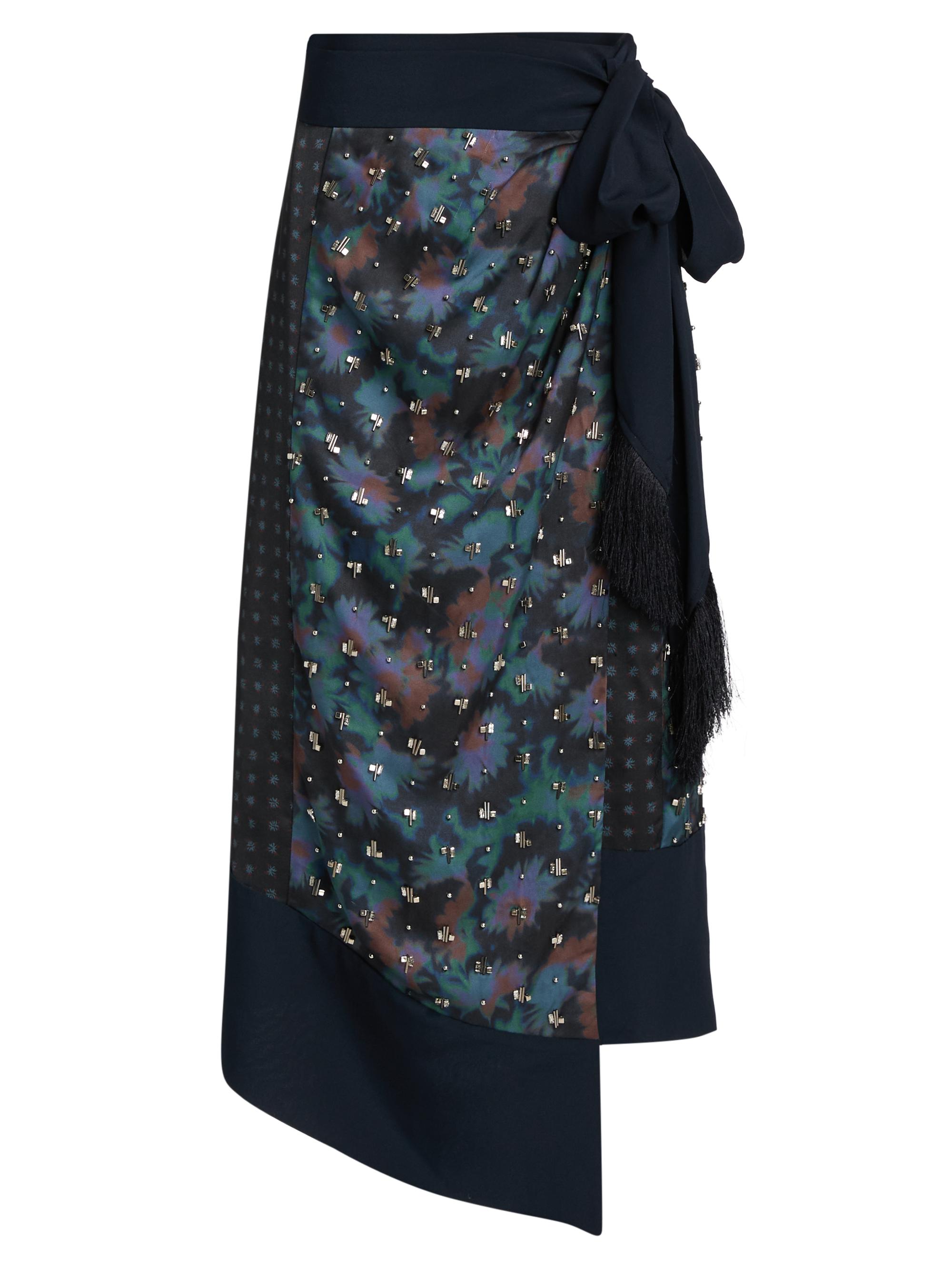 3.1 Phillip Lim Women's Desert Printed Embellished Midi-Wrap Skirt - Midnight Multi