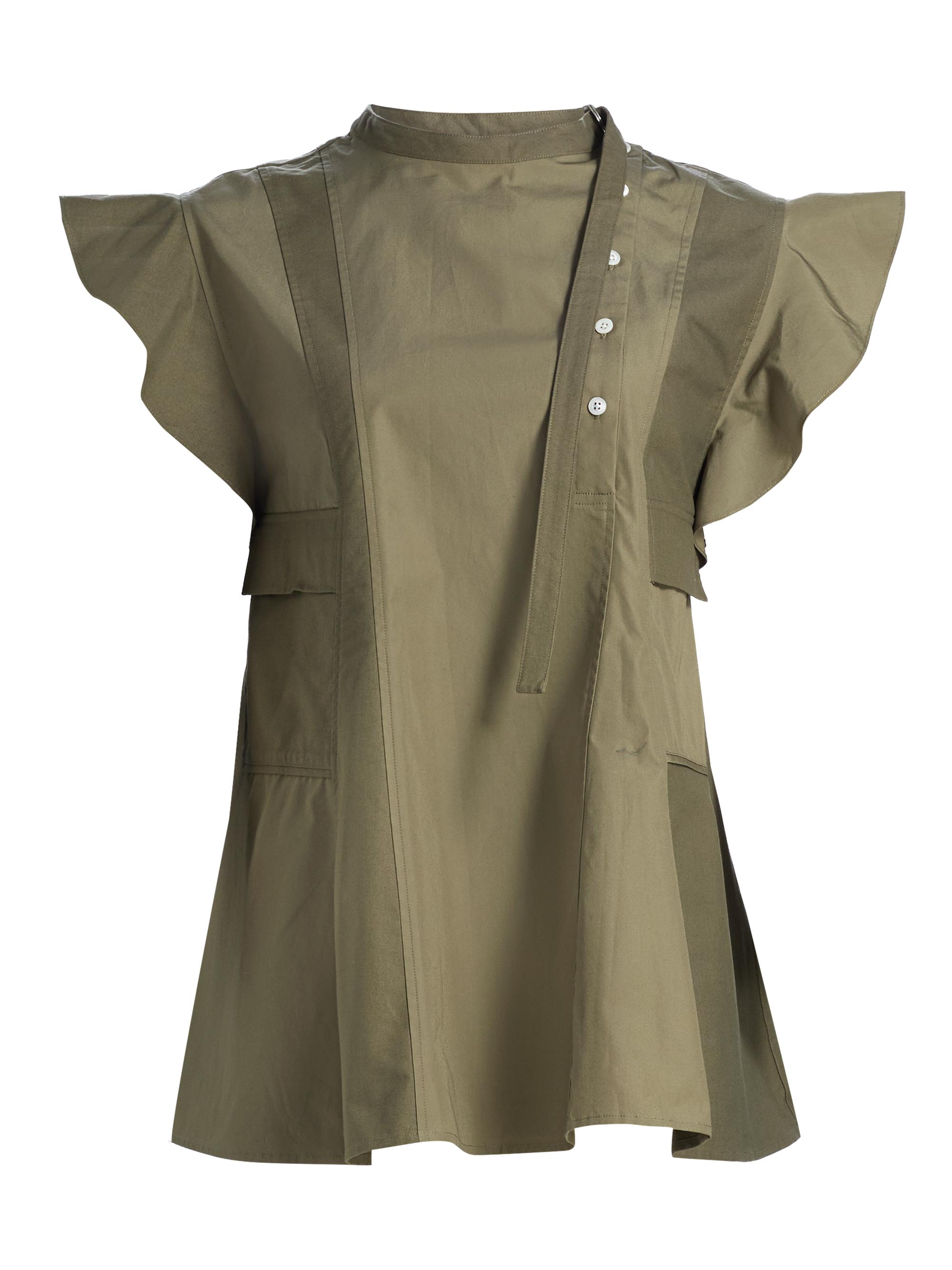 3.1 Phillip Lim Women's Cotton Poplin Button-Front Blouse - Burnt Olive