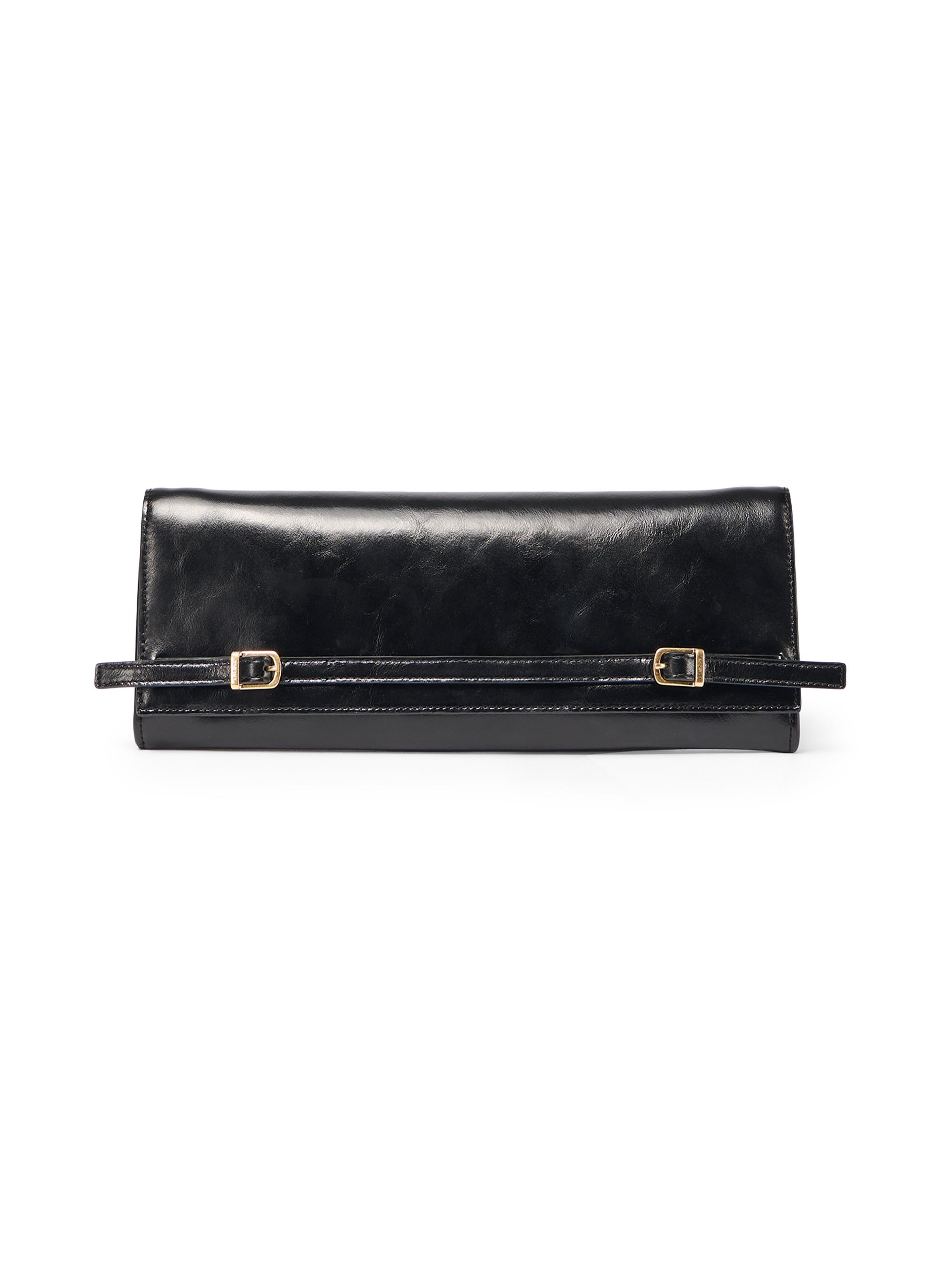 SIMKHAI Women's River East West Moto Leather Clutch - Black - Women's Bags