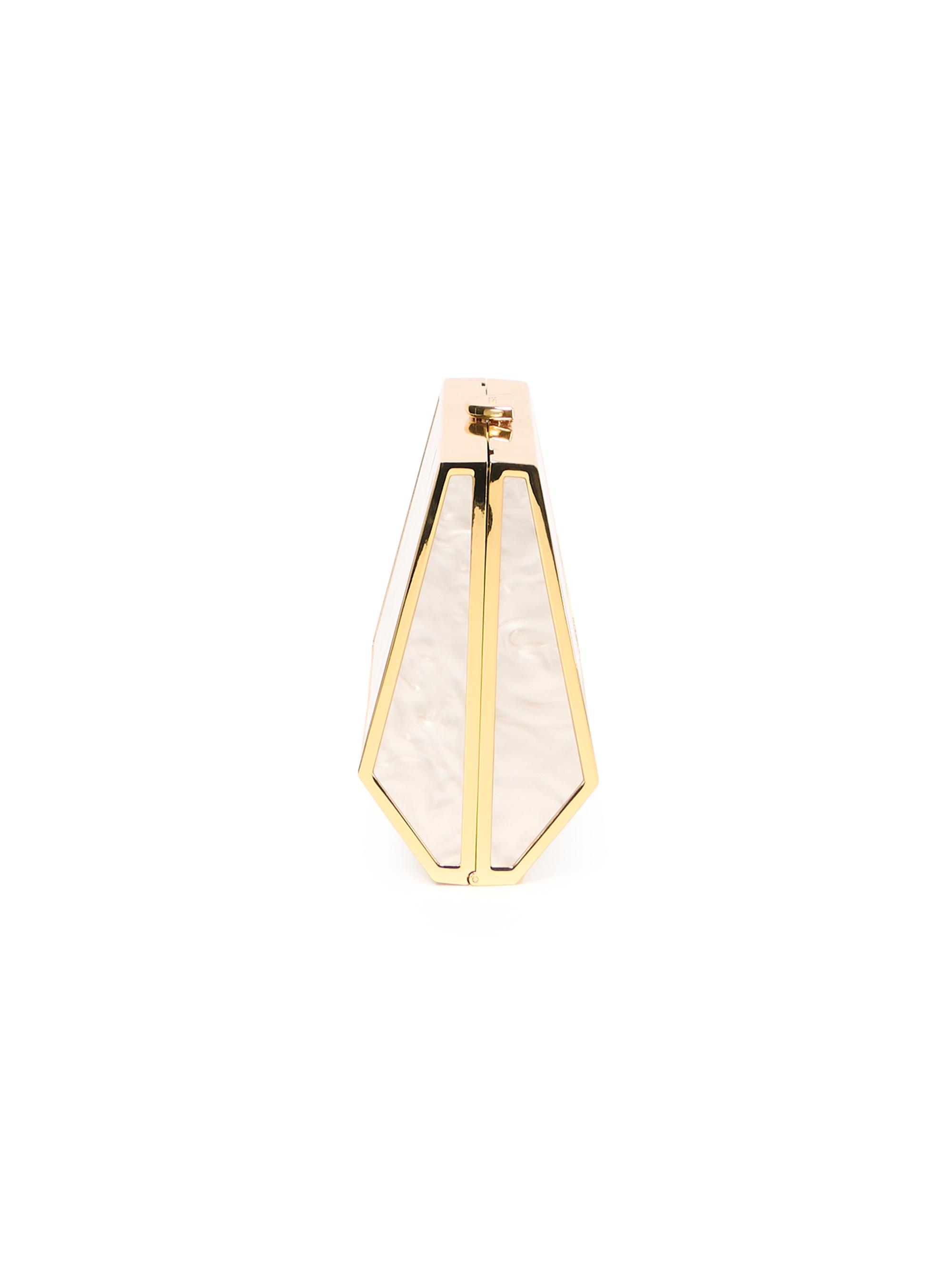 SIMKHAI Women's Maddox Marble-Finish Acrylic Convertible Clutch - Pearl | Thumbnail 3