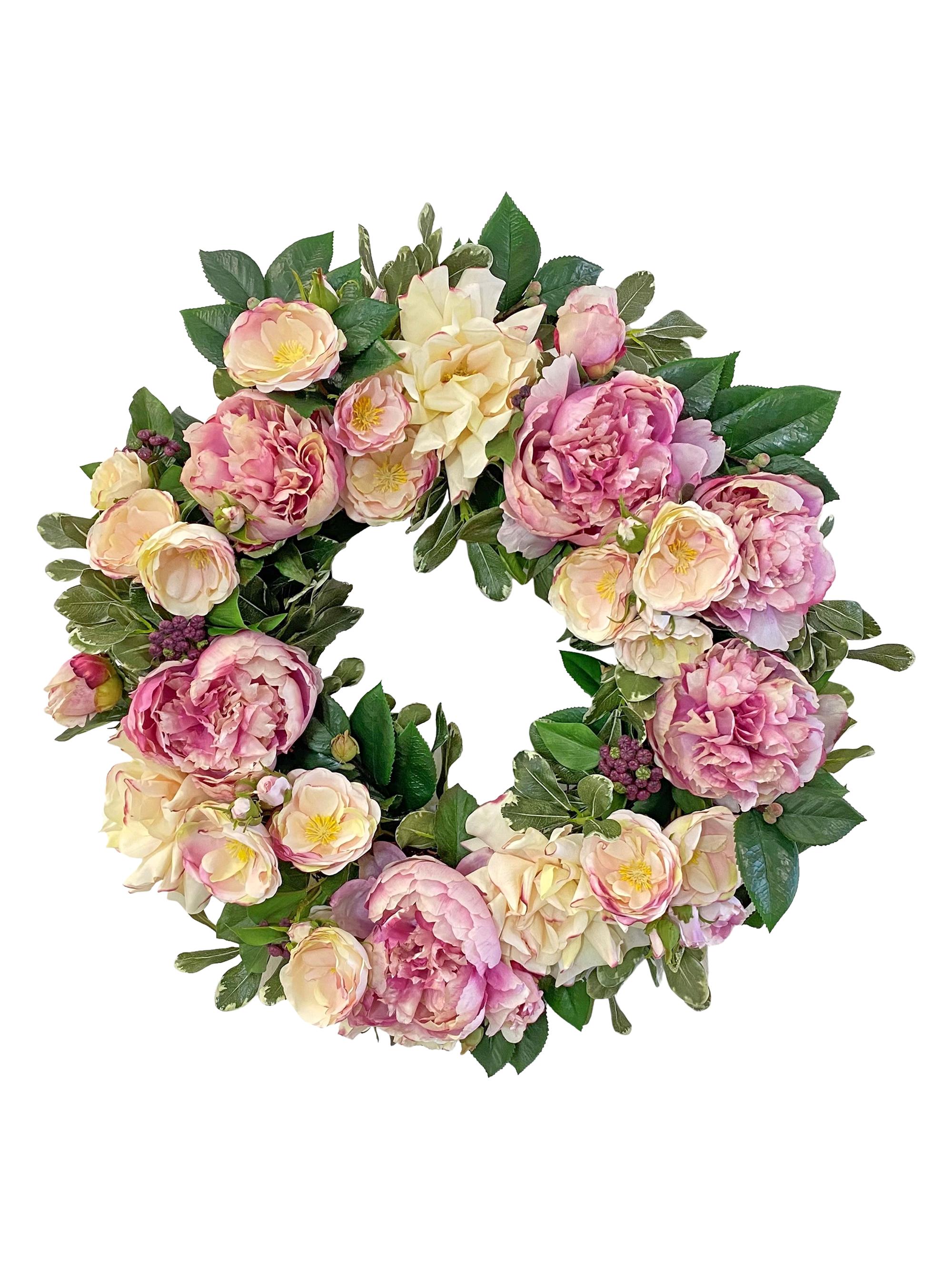Winward Home Everyday Newness Refresh Imitation Peony Wreath - Mauve | Thumbnail 2