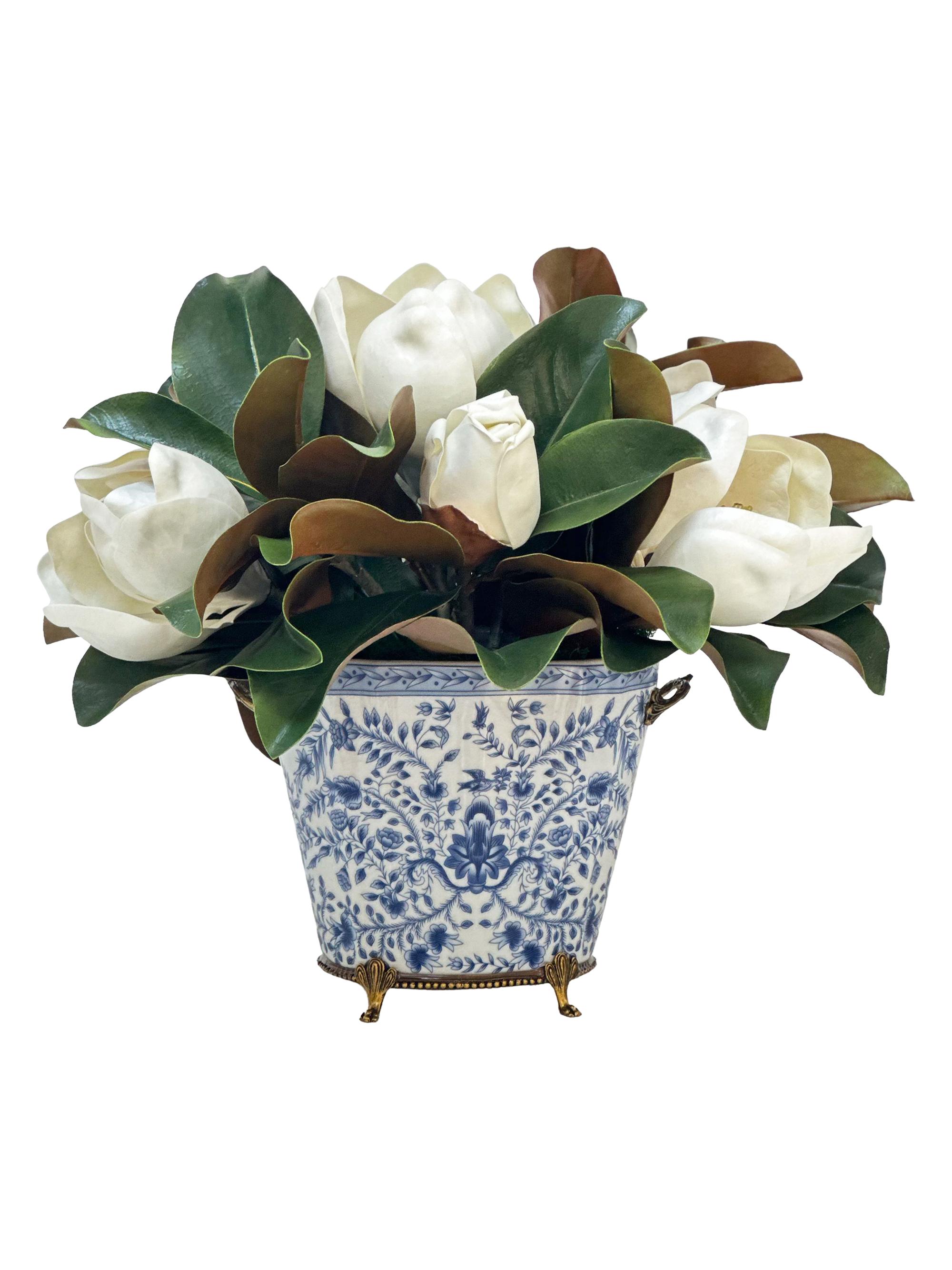 Winward Home Everyday Newness Refresh Faux-Magnolia Arrangement - White Green | Thumbnail 2