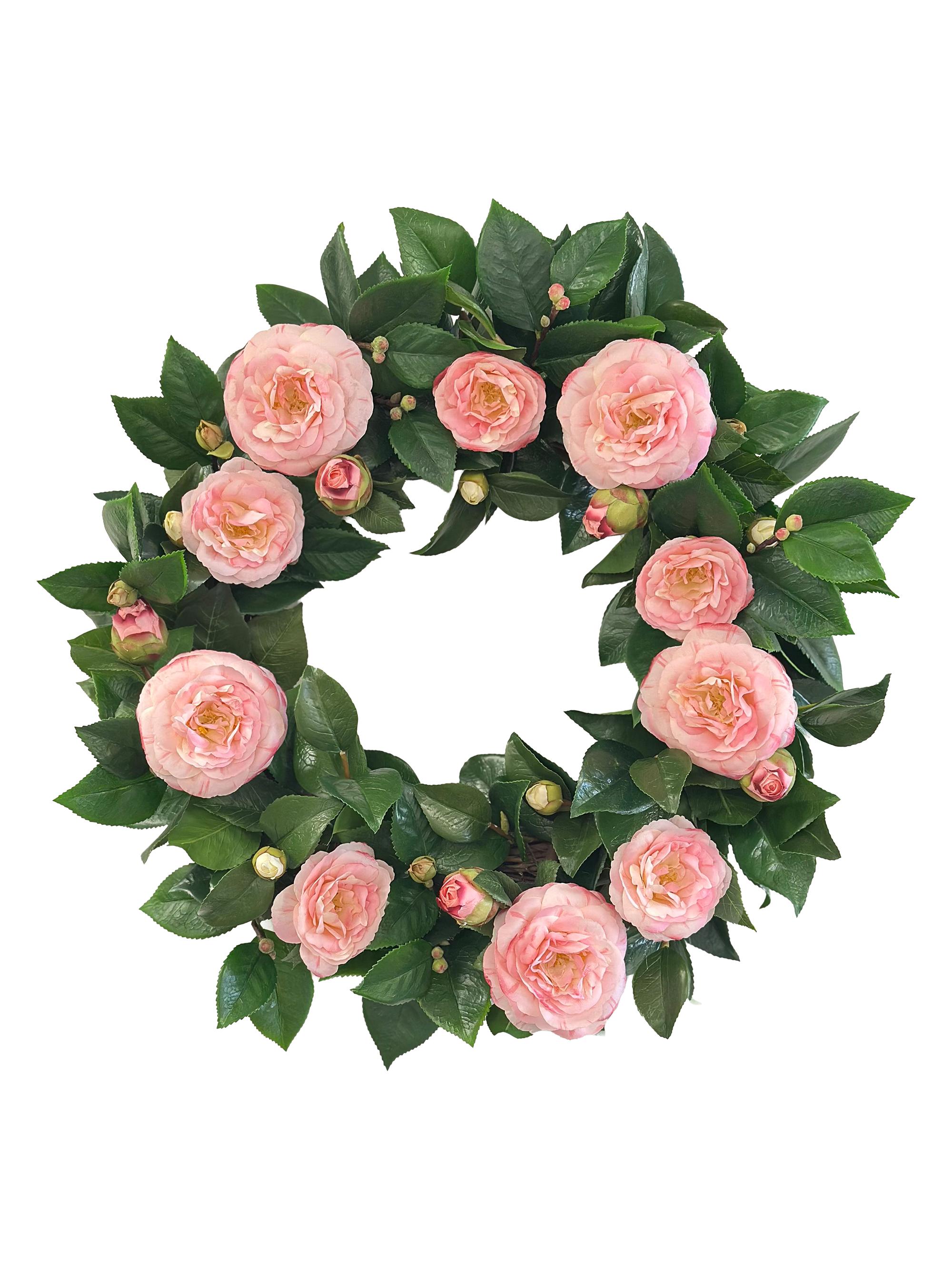 Winward Home Everyday Newness Refresh Faux-Camellia Wreath - Pink | Thumbnail 2