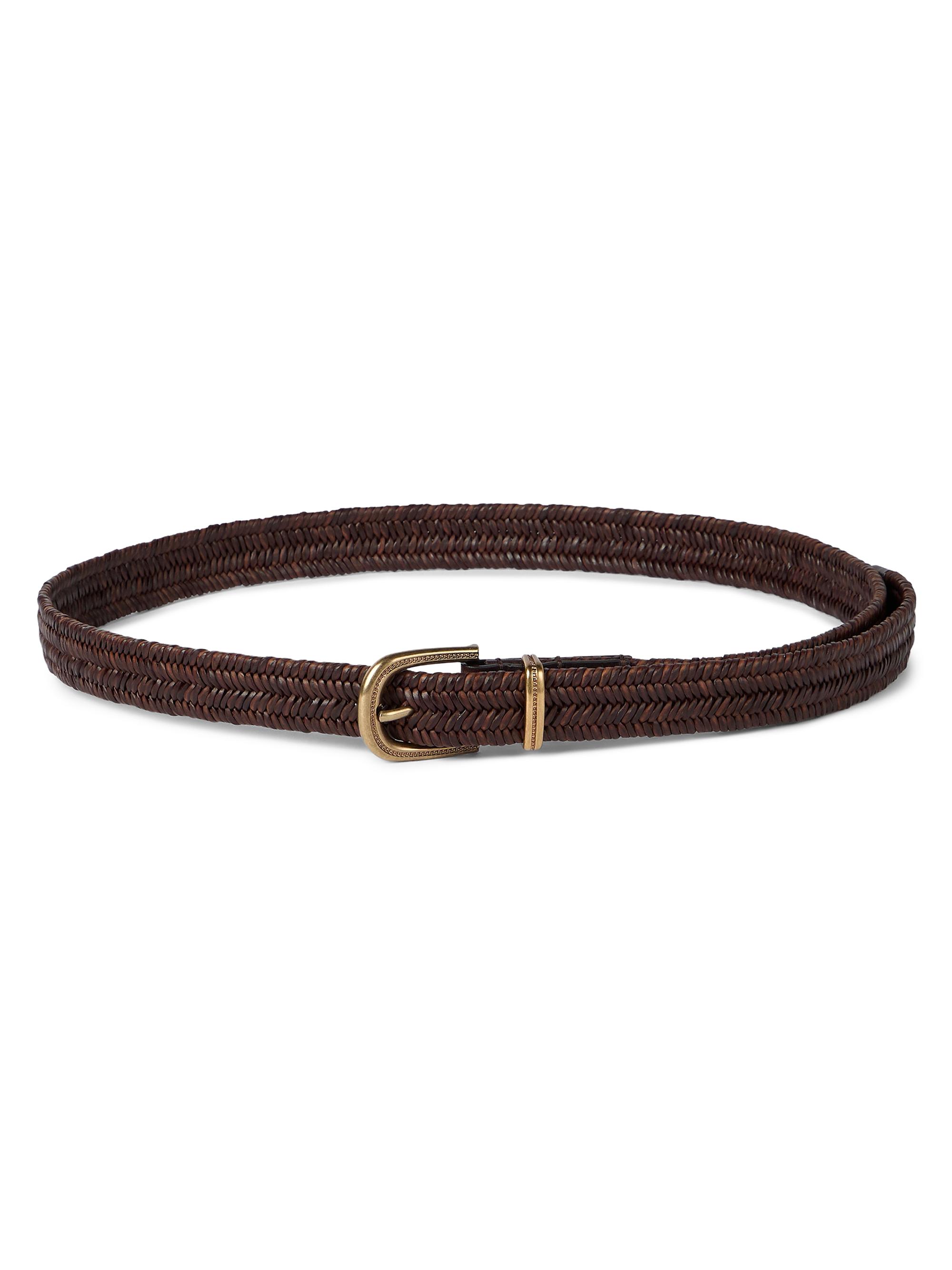 Brunello Cucinelli Women's Stretch Braided Leather Belt - Brown