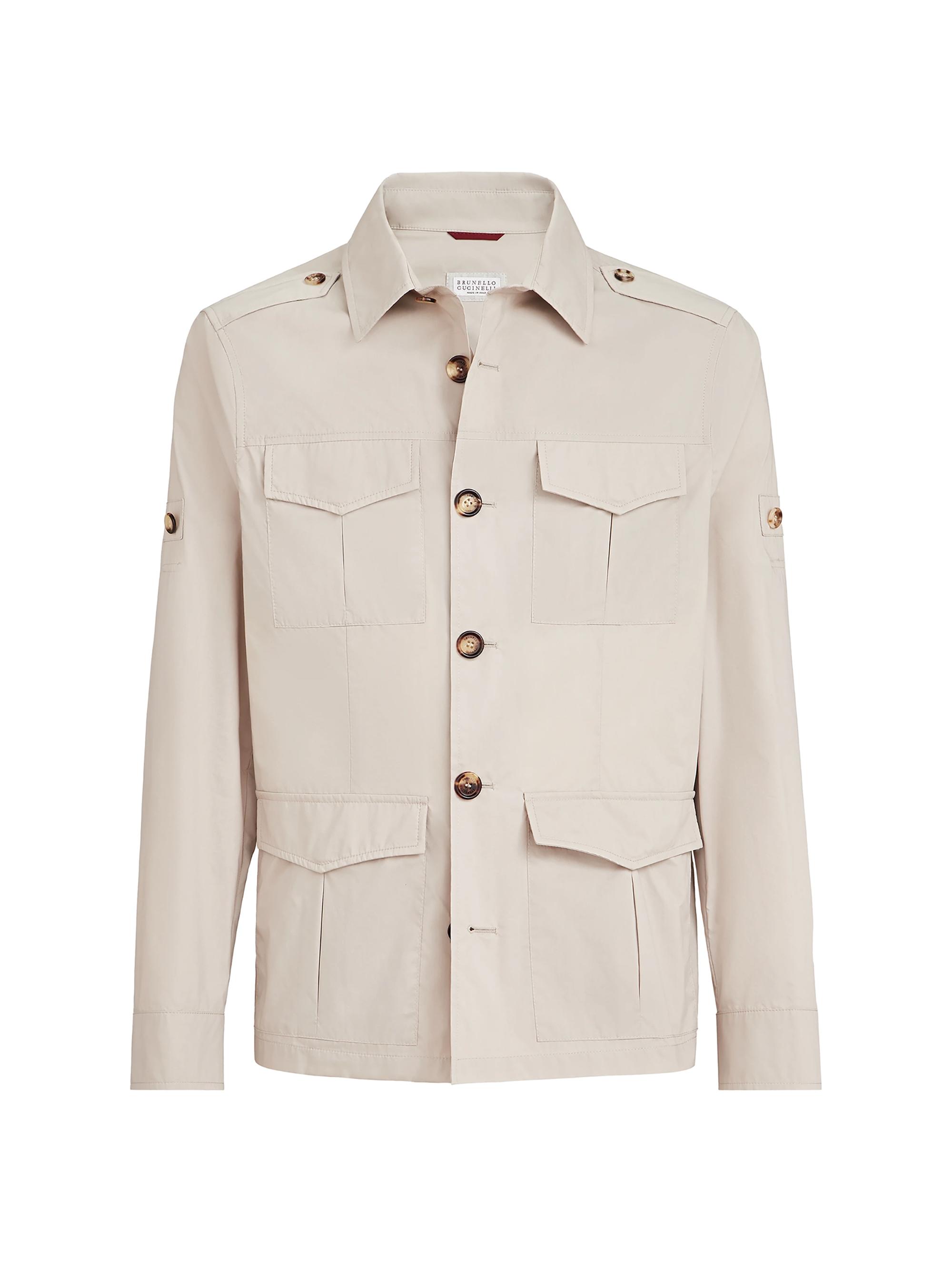 Brunello Cucinelli Men's Lightweight Water Resistant Techno Cotton Unlined Safari Jacket - Panama