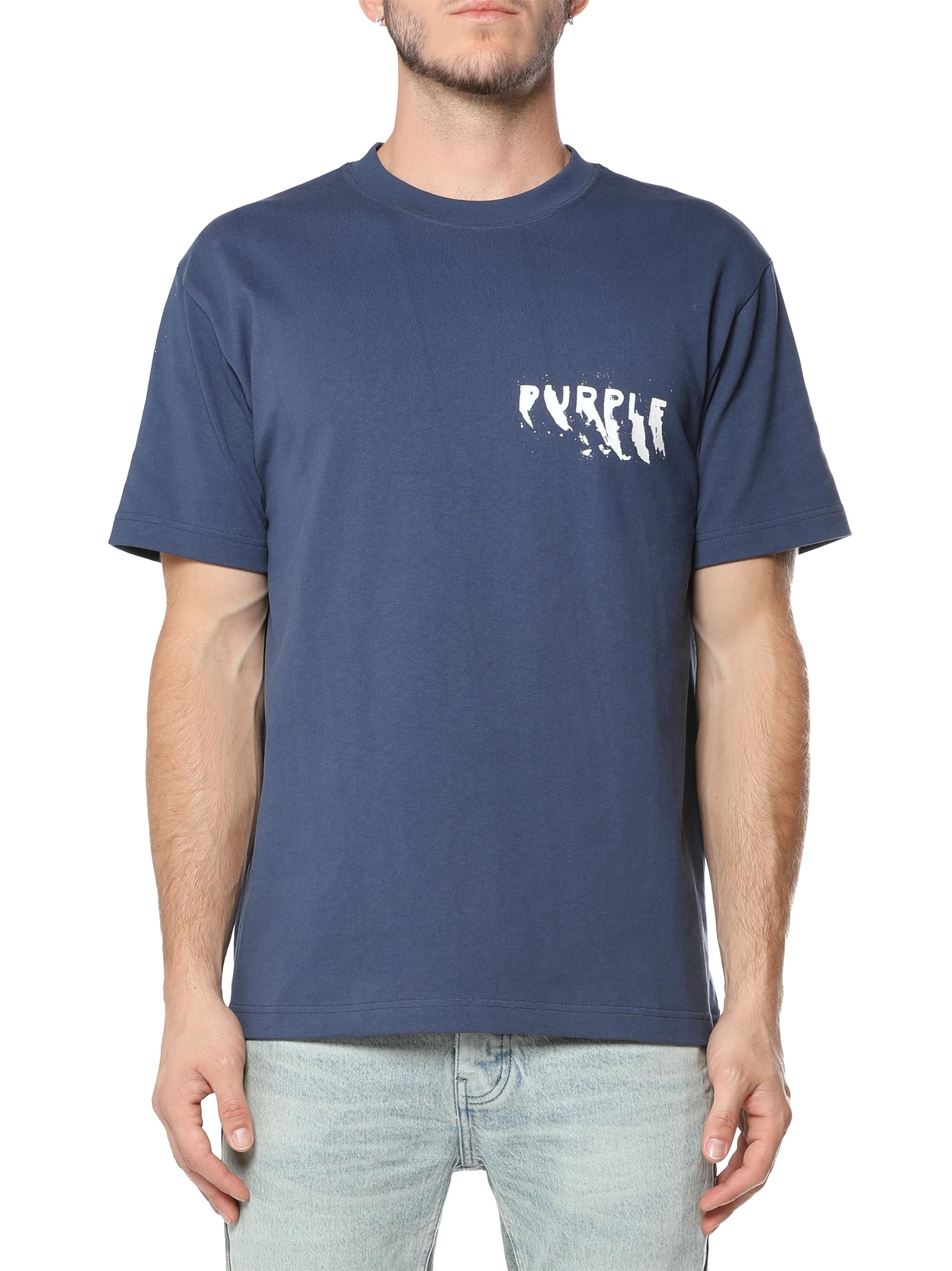 Purple Brand Men's Logo Cotton Jersey T-Shirt - Blue