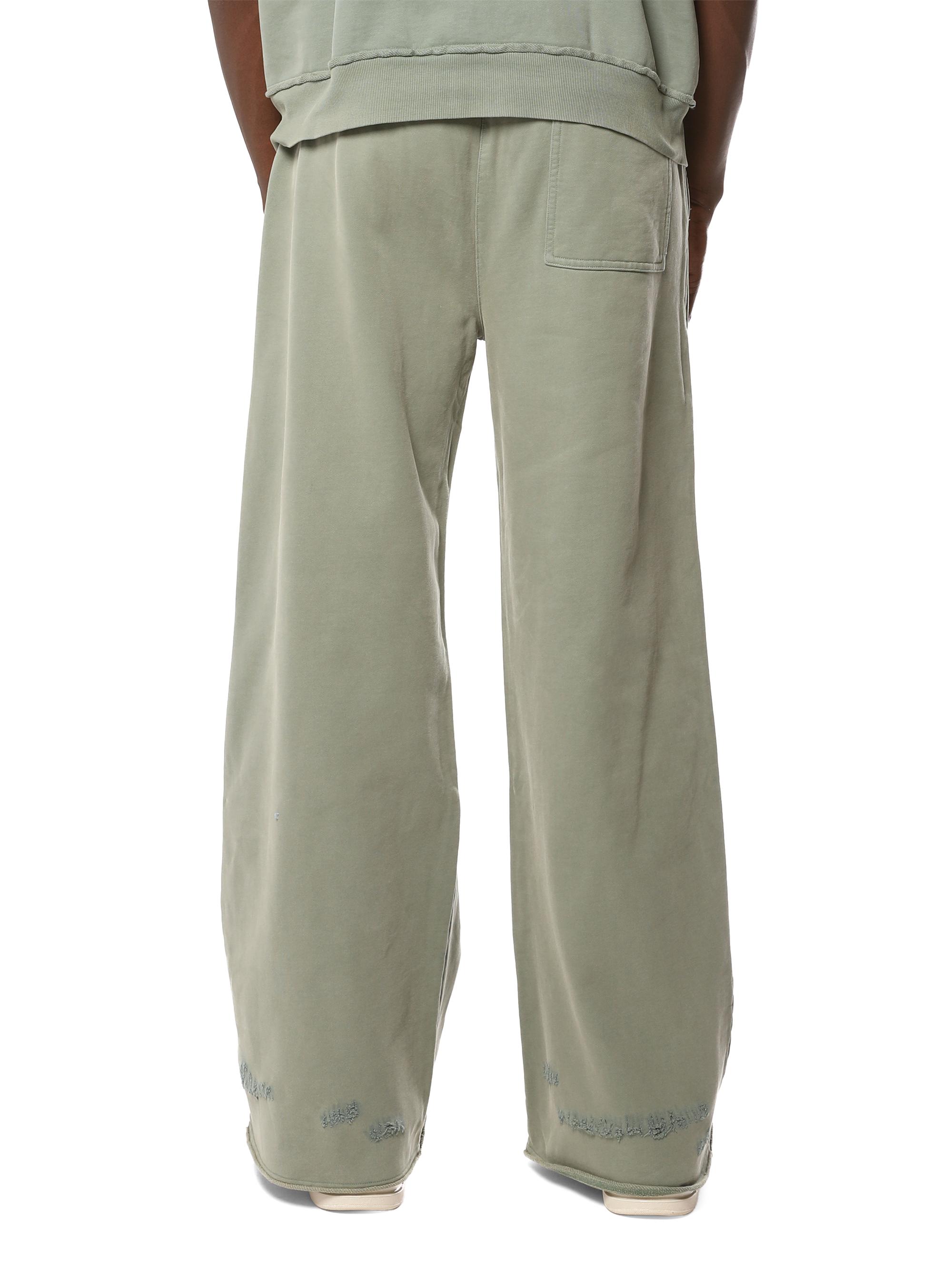 Purple Brand Men's Logo Distressed Cotton Flared Sweatpants - Green | Thumbnail 2