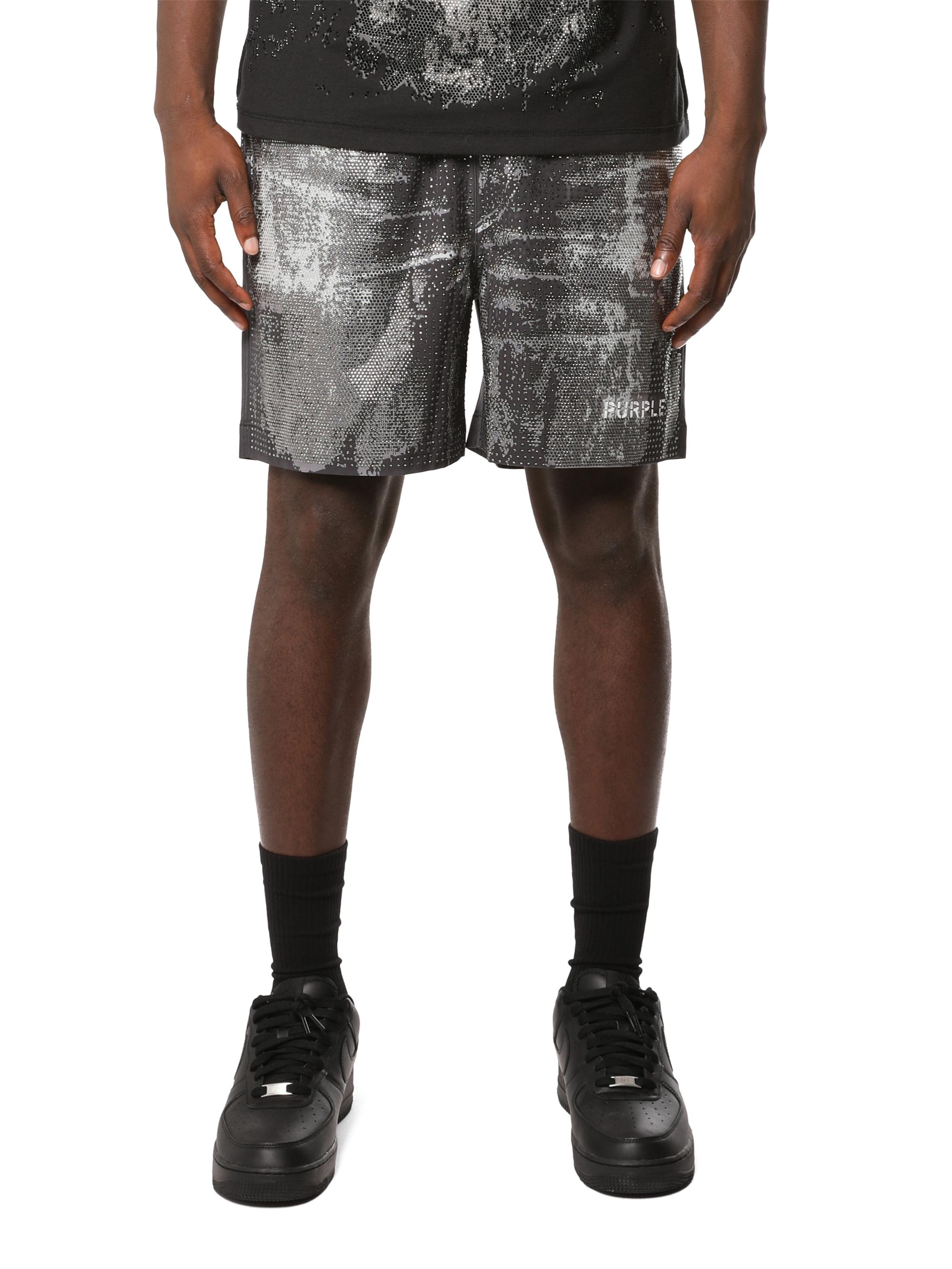 Purple Brand Men's All Around Embellished Shorts - Black