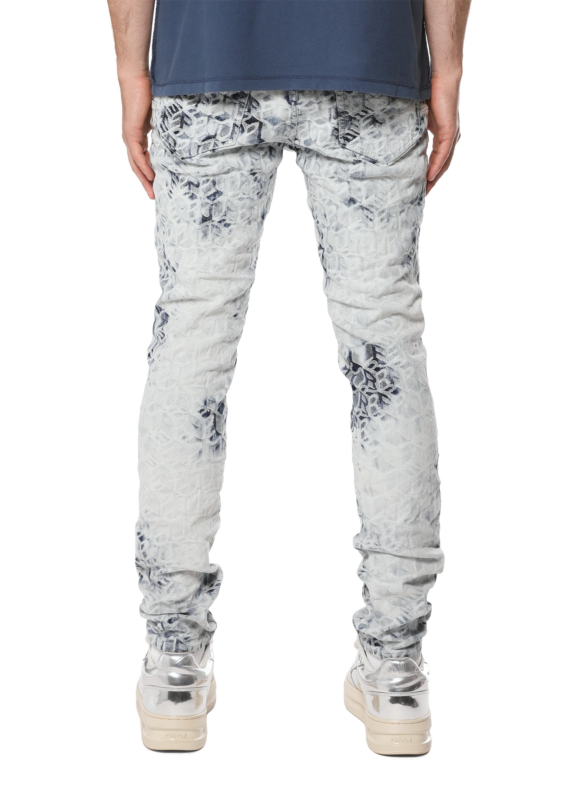 Purple Brand Men's Monogram Jacquard Stretch Skinny Jeans - Super Light Indigo | Thumbnail 2