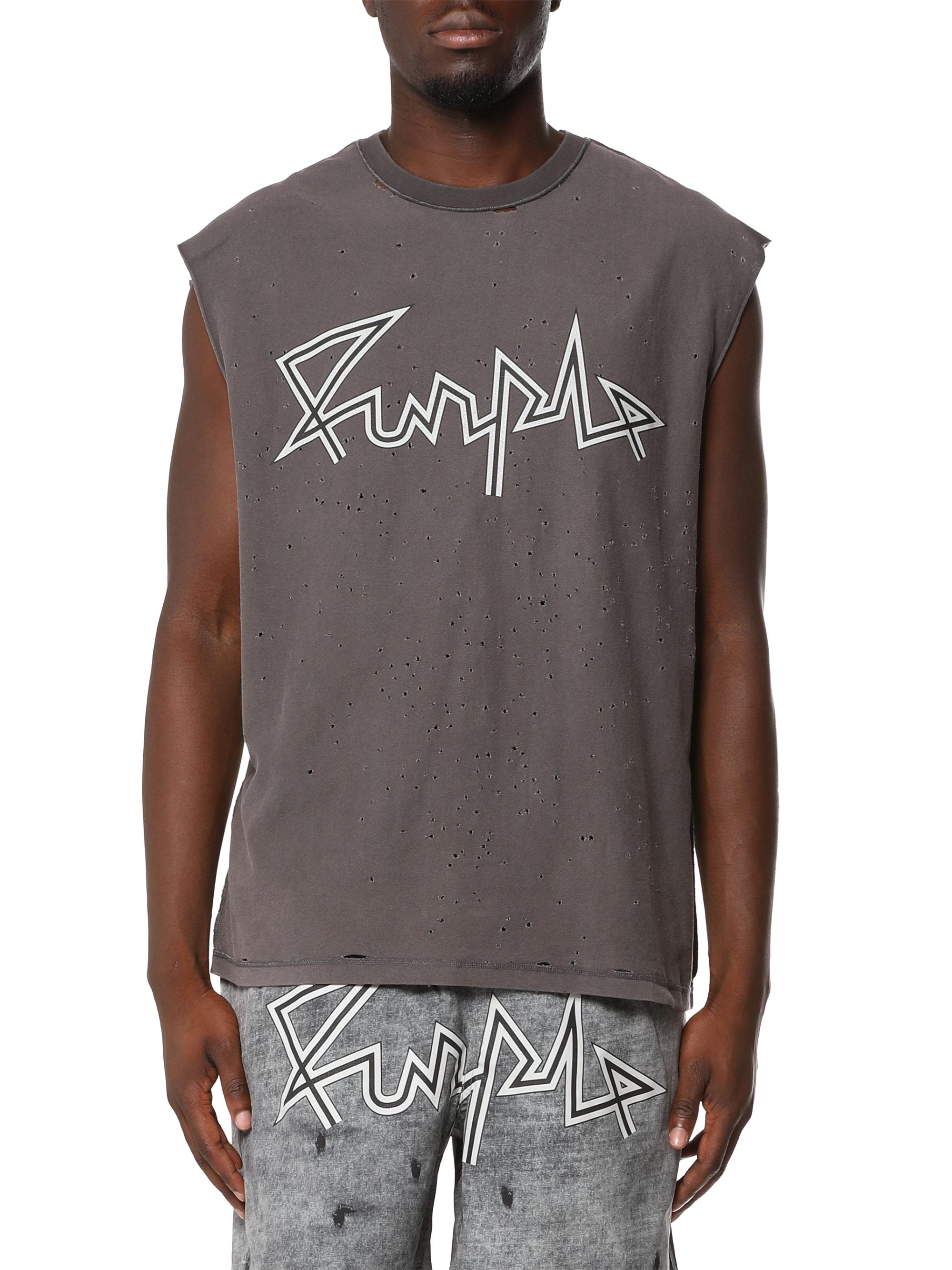 Purple Brand Men's Logo Distressed Cotton Crewneck T-Shirt - Grey