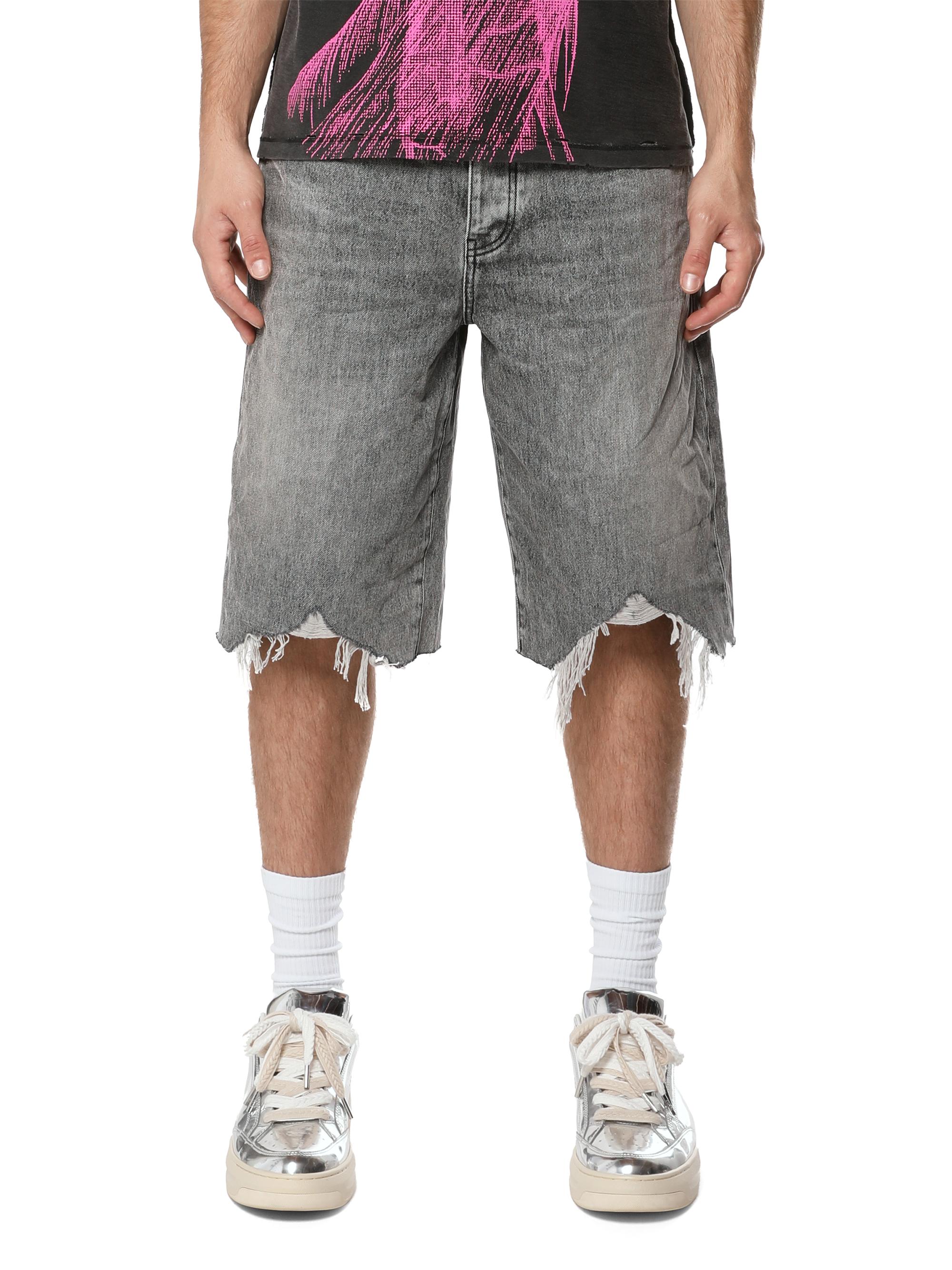 Purple Brand Men's High Summer Distressed Denim Shorts - Black